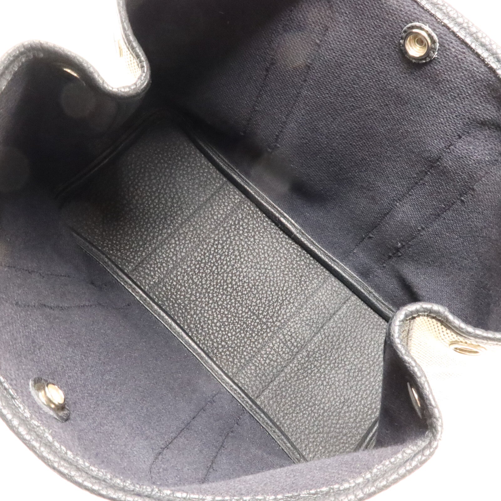 HERMES 帆布/Negonda皮革Garden Party TPM手挽袋Noir/Ecru