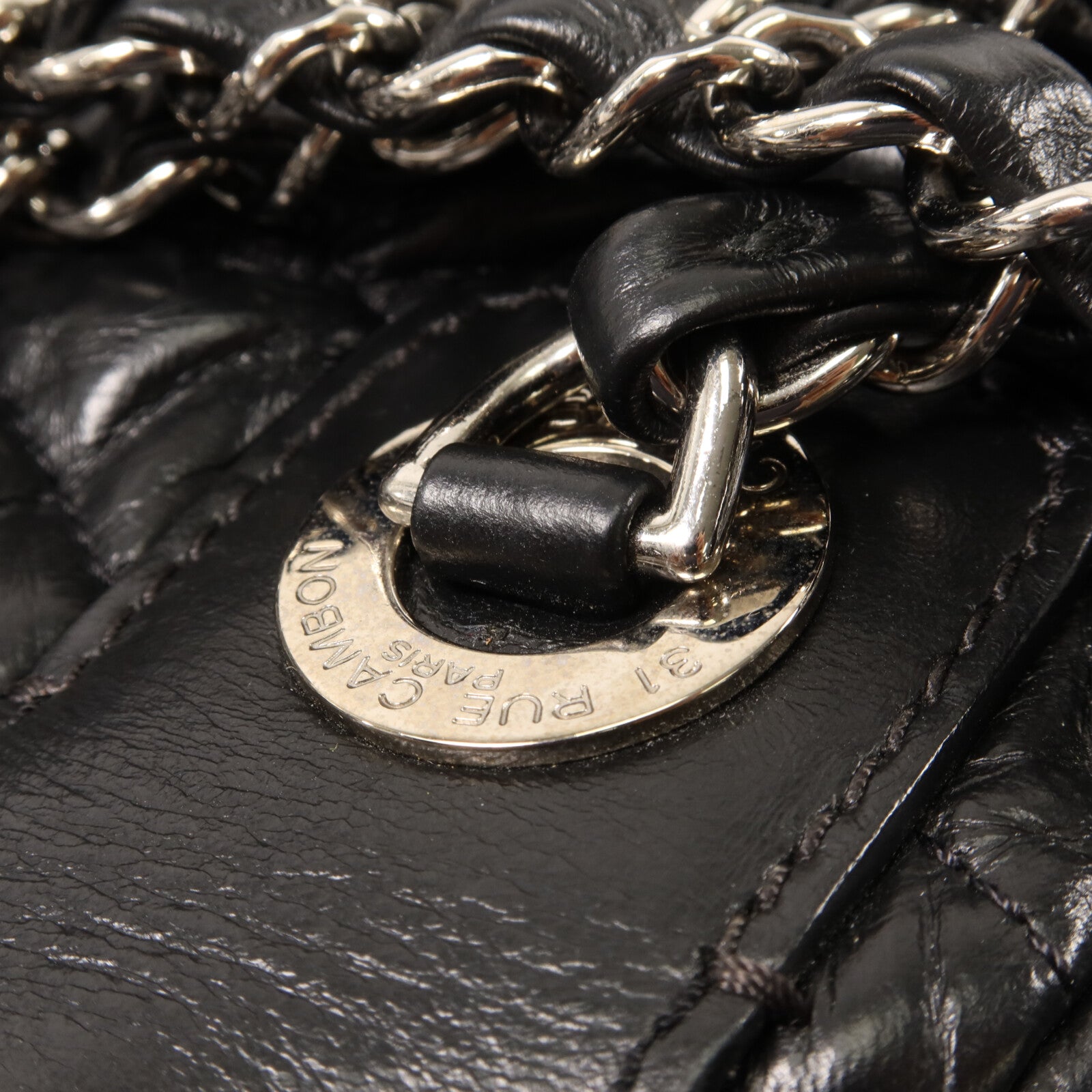CHANEL 牛皮皮革Shoulder Bag鏈帶手挽肩背兩用袋