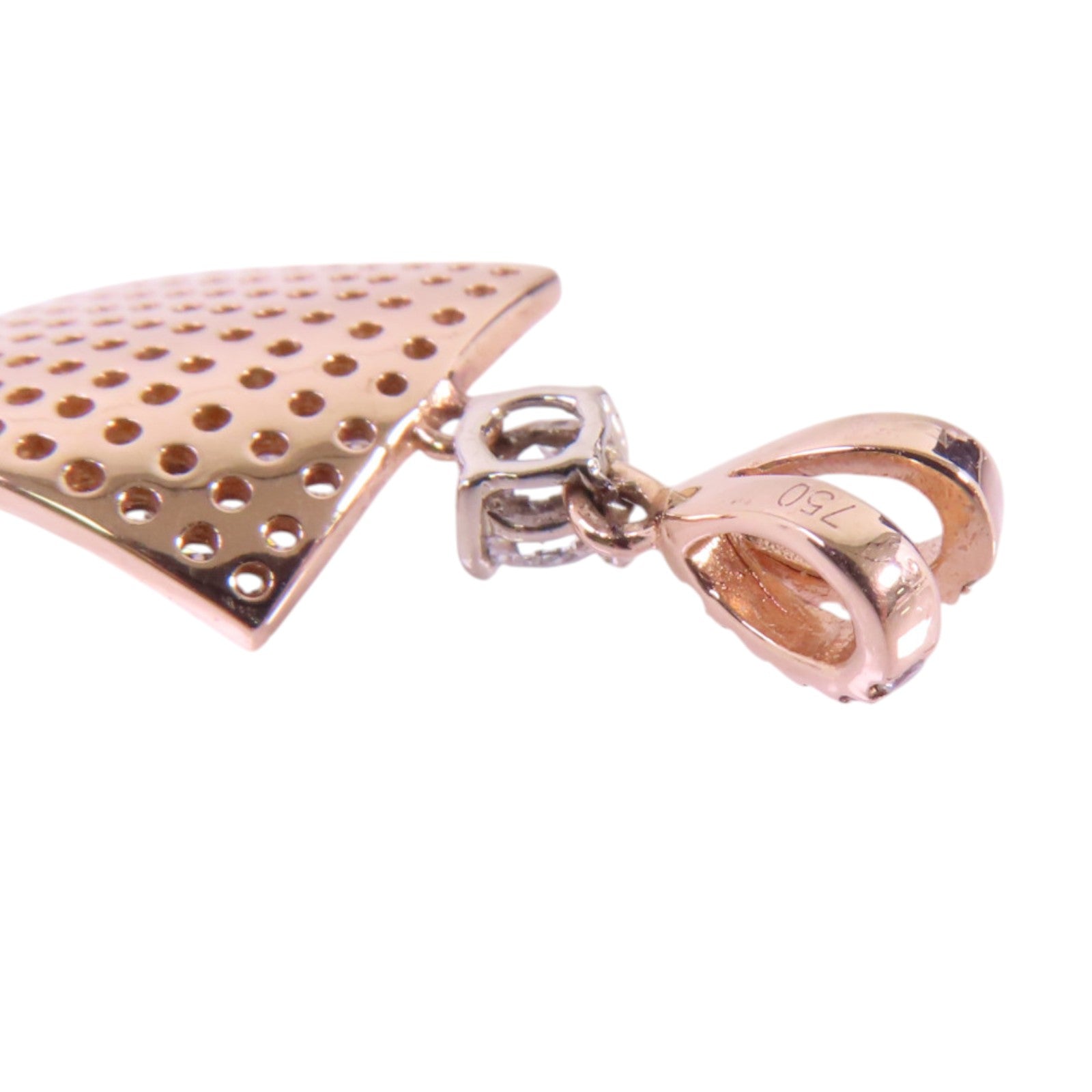 JEWELRY 18K玫瑰金/白金Diamond Pendant Top Set鑽石一對吊吊墜頭扣