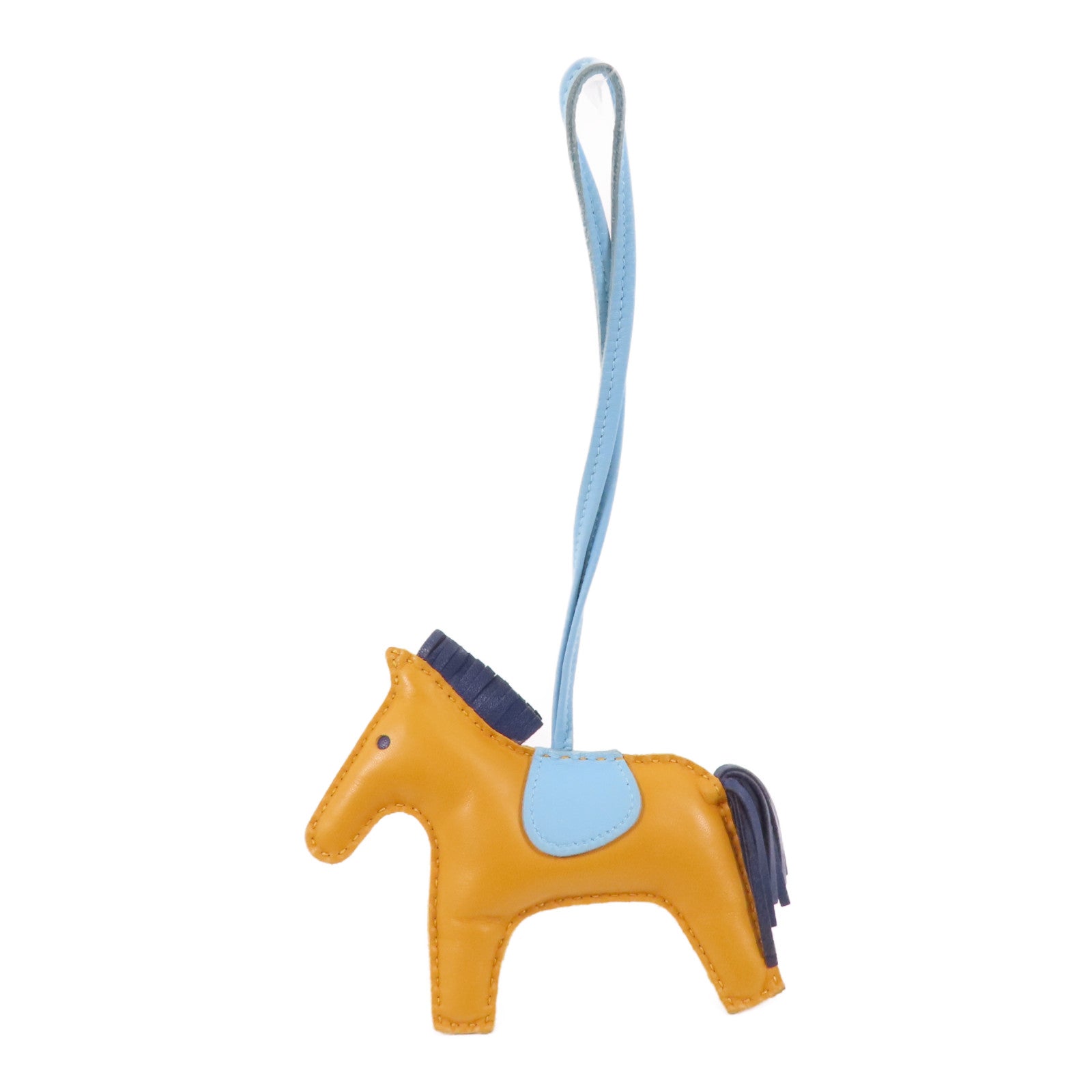HERMES Milo皮革Rodeo MM Charm掛飾Jaune D'or