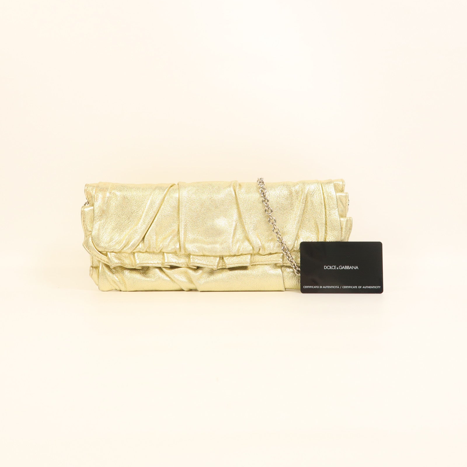 D&G 牛皮皮革Chain Shoulder鏈帶肩背袋
