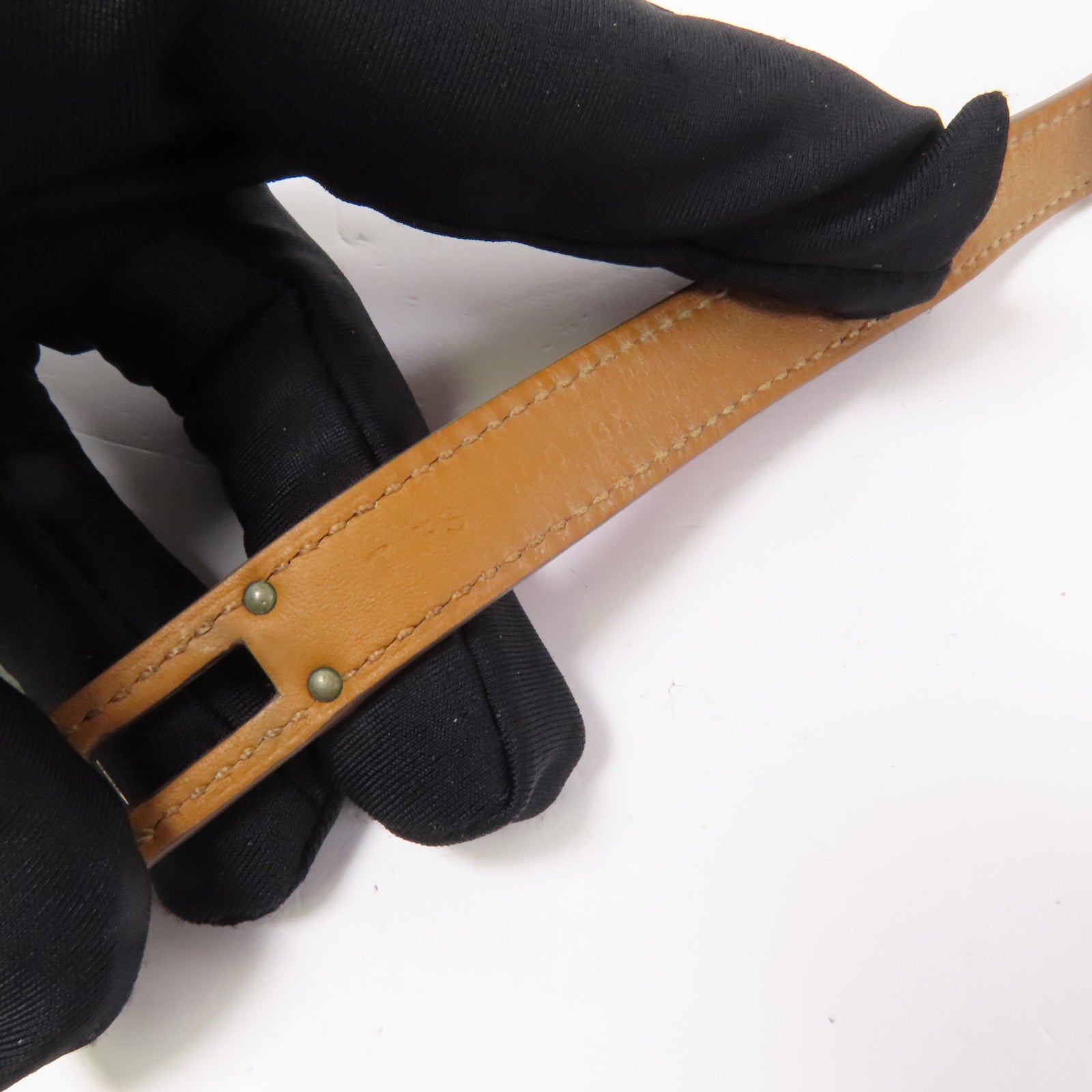 HERMES Epsom皮革Kelly Double Tour銀扣手鏈Pink