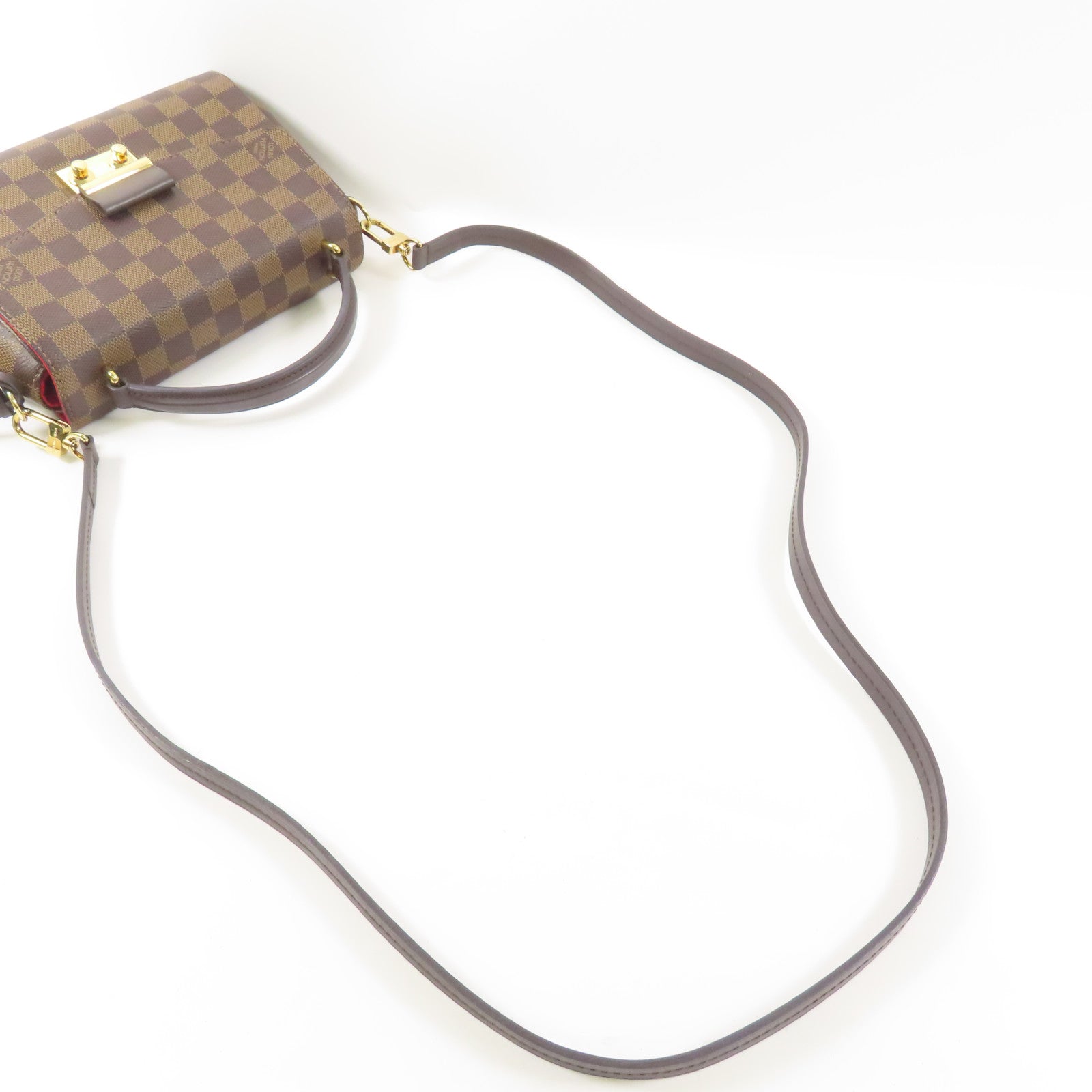 LOUIS VUITTON Damier Croisette金扣手挽肩背兩用袋