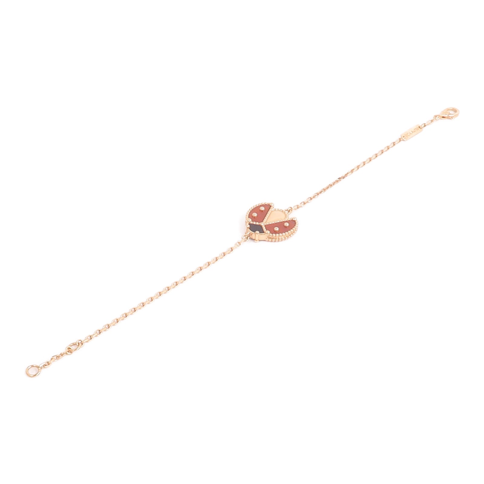 Van Cleef & Arpels 18K玫瑰金Lucky Spring Bracelet紅玉髓/縞瑪瑙手鏈