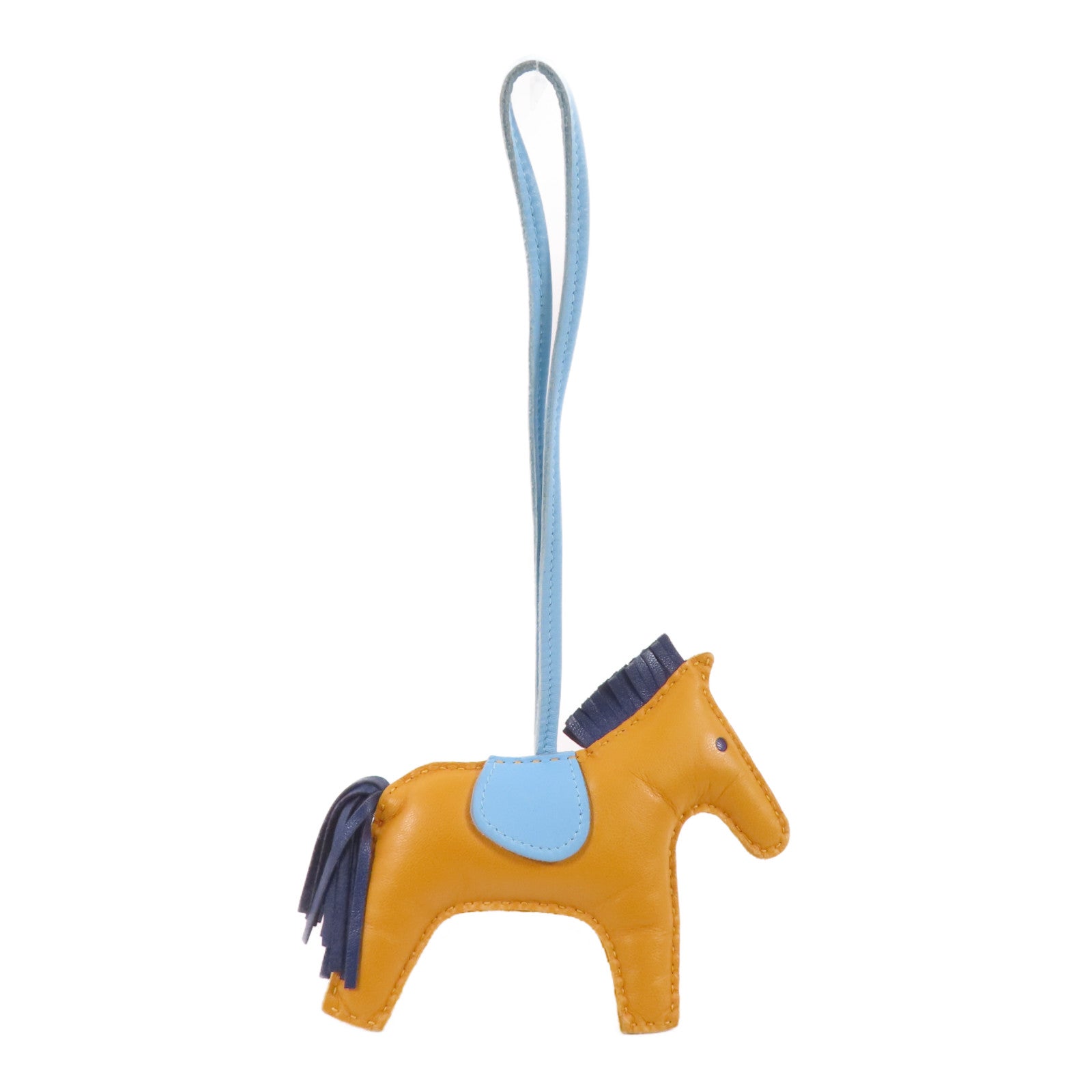 HERMES Milo皮革Rodeo MM Charm掛飾Jaune D'or