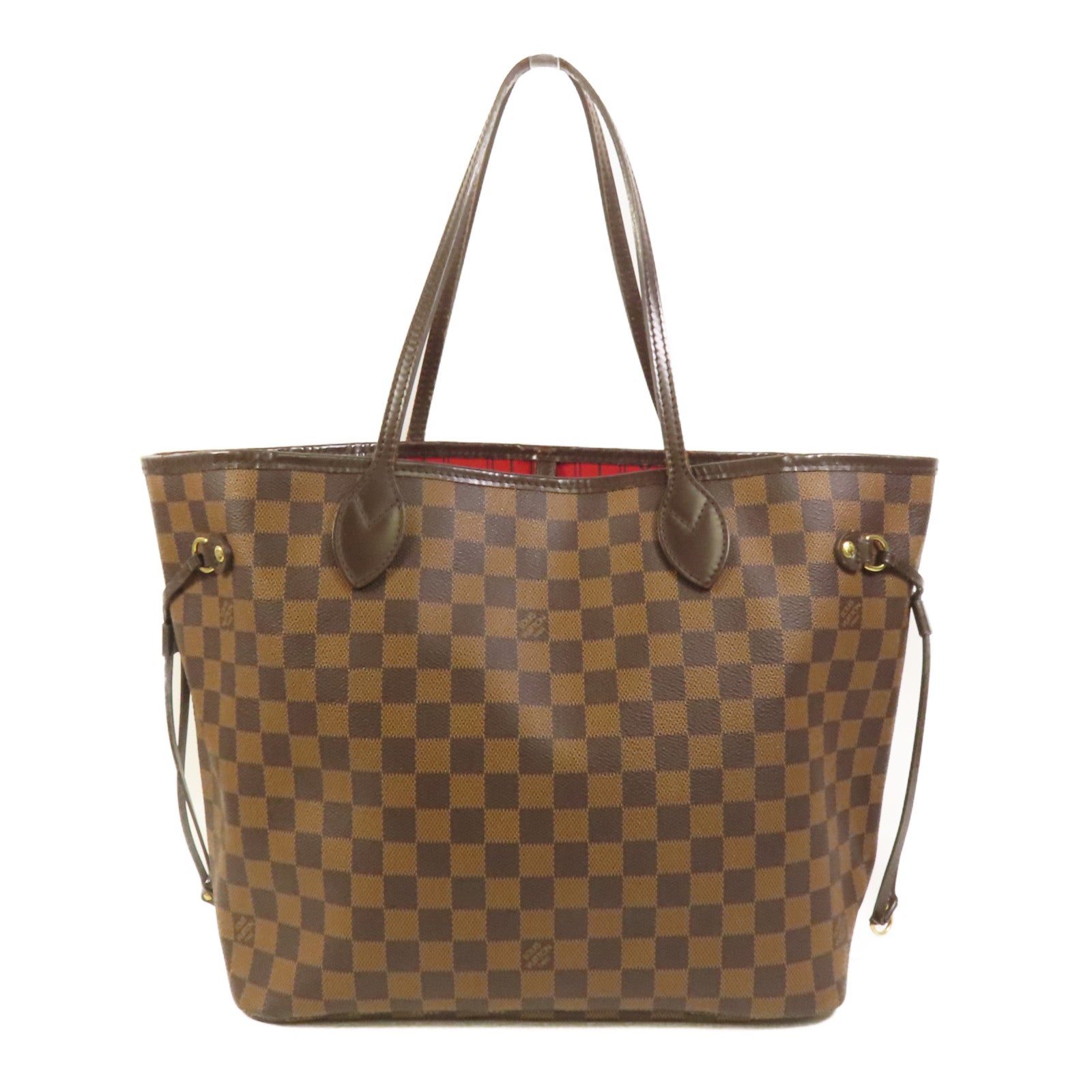 LOUIS VUITTON Damier Neverfull MM金扣肩背袋/手挽袋