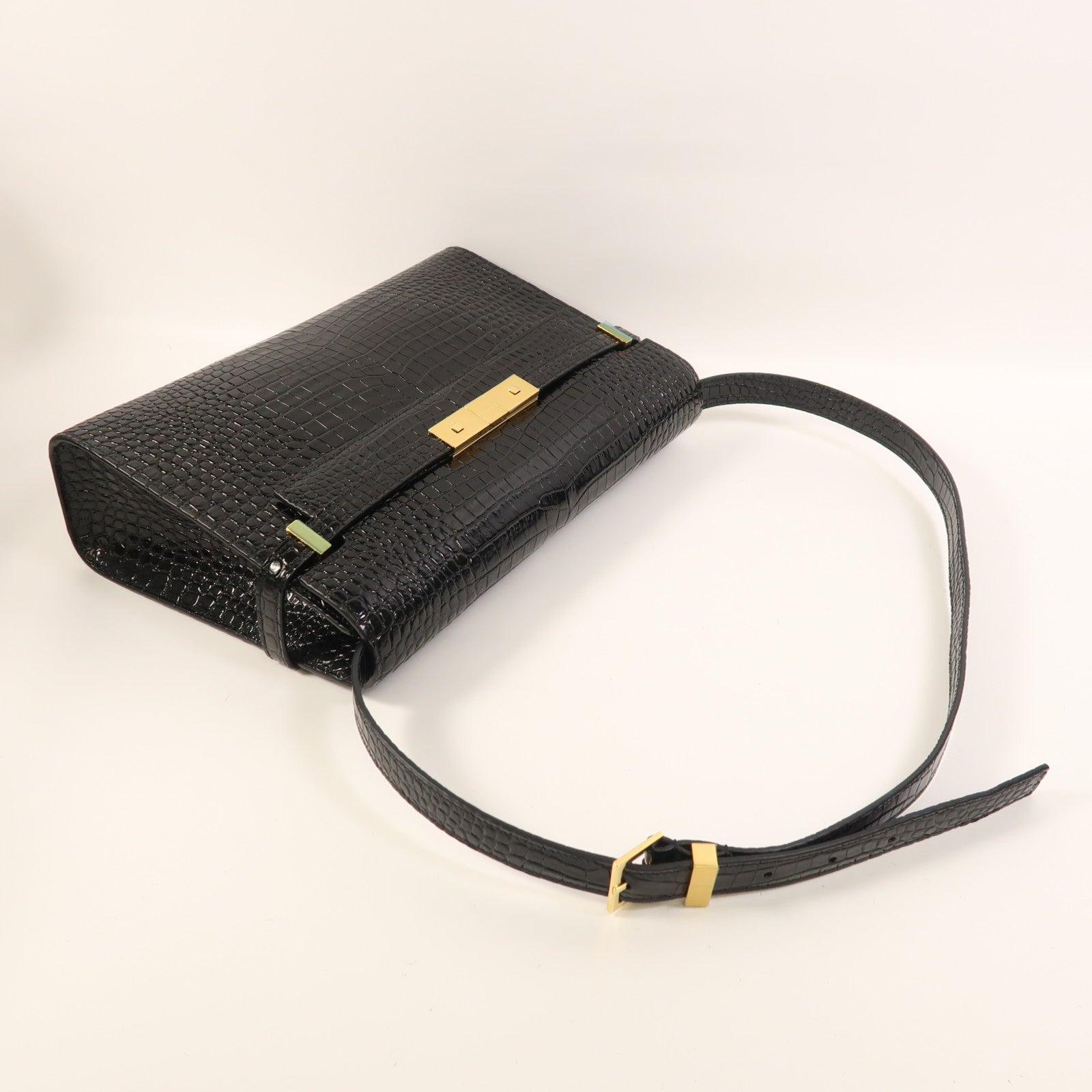 SAINT LAURENT 【激減優惠】牛皮皮革Manhattan Bag金扣肩背袋