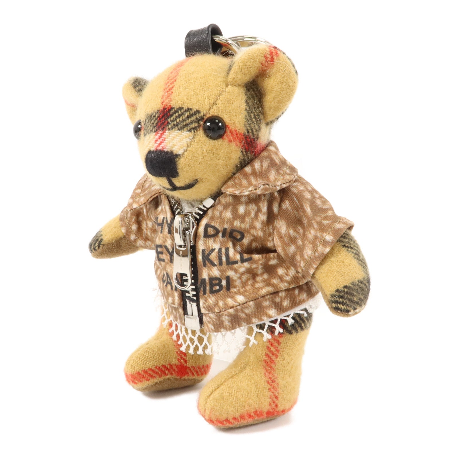 BURBERRY 羊絨/聚酯纖維Thomas Bear Key Chain鎖匙扣
