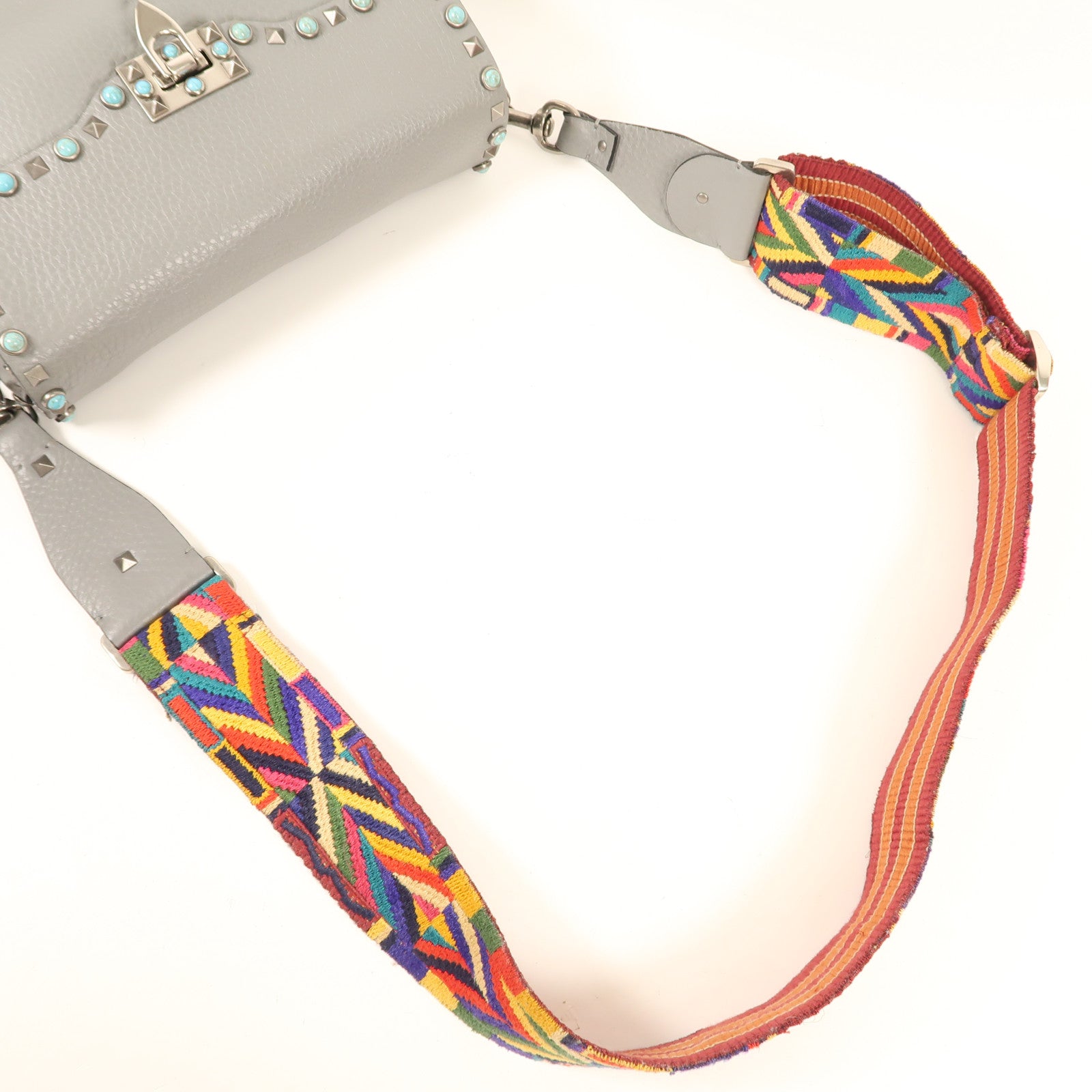 Valentino 牛皮皮革Shoulder Bag銀扣肩背袋