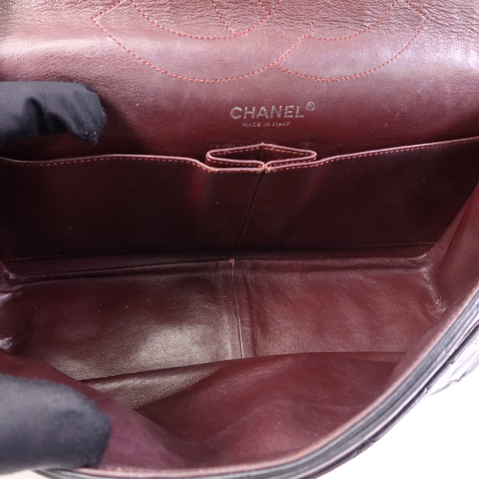 CHANEL 【激減優惠】牛皮皮革Chanel 2.55 Large銀扣鏈帶肩背袋