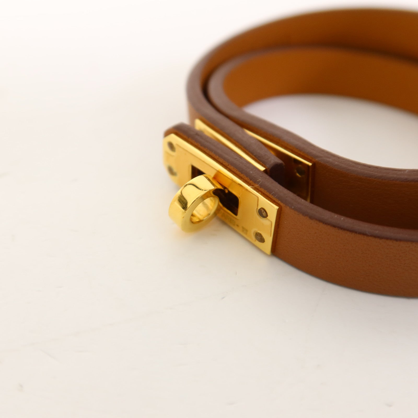 HERMES Swift皮革Mini Kelly Double Tour金扣手帶Gold