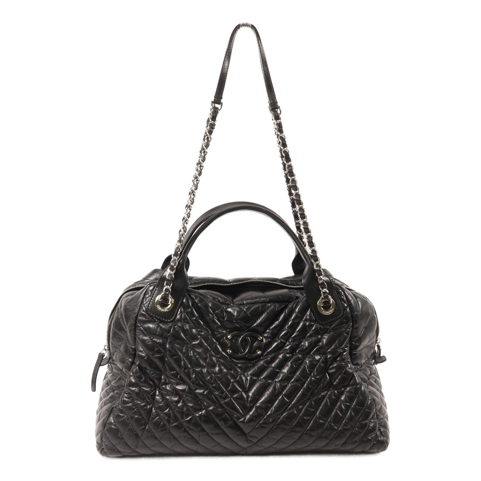 CHANEL 牛皮皮革Shoulder Bag鏈帶手挽肩背兩用袋