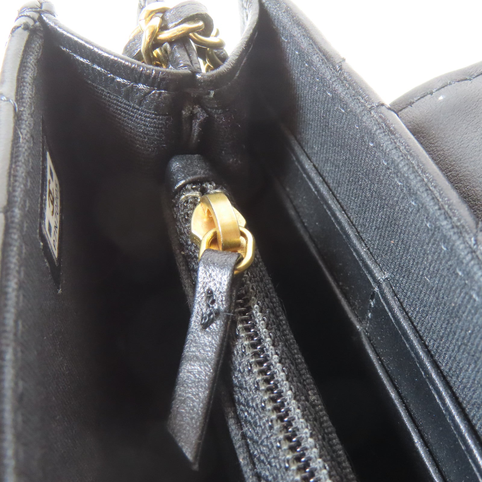 CHANEL 【激減優惠】菱格羊皮皮革Chain Shoulder金扣鏈帶肩背袋黑色
