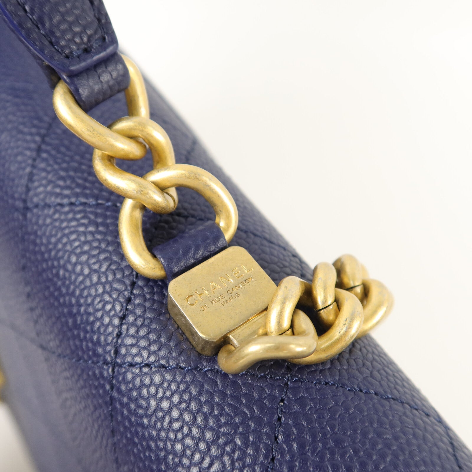 CHANEL 牛皮皮革Chain Shoulder手挽肩背兩用袋