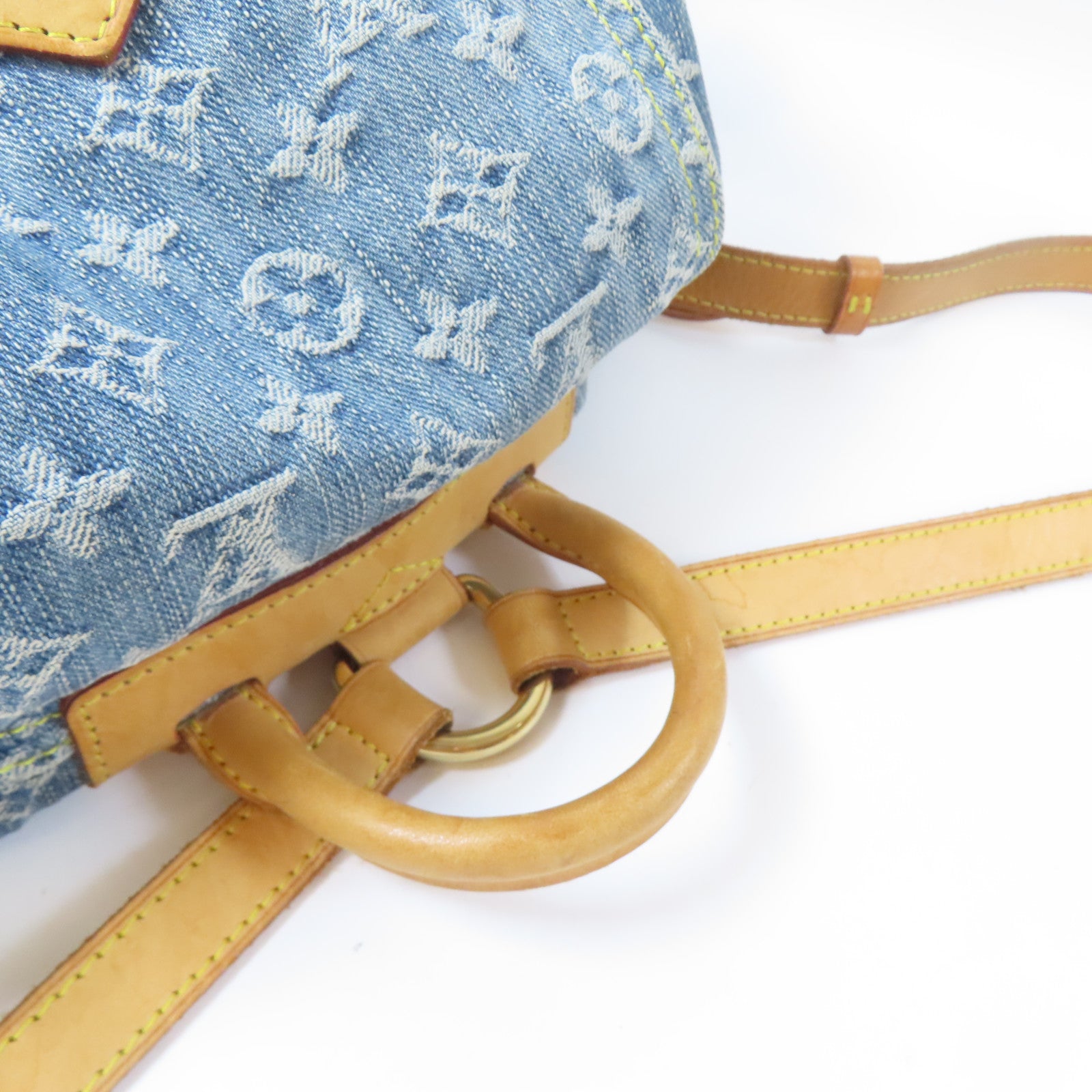 LOUIS VUITTON Monogram Denim Sac a Dos GM金扣背包藍色