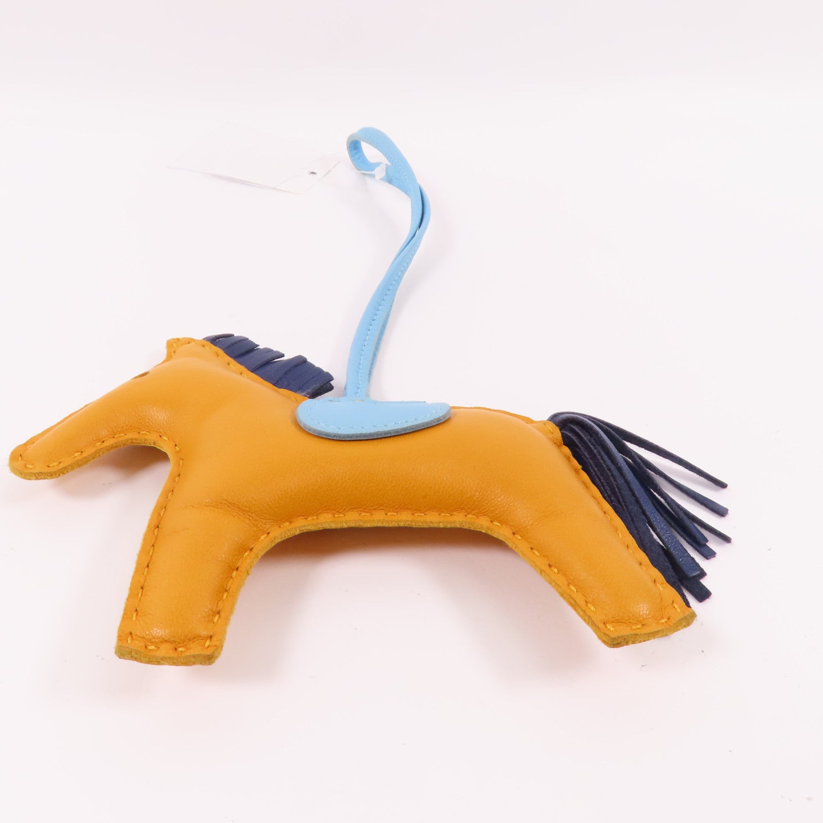 HERMES Milo皮革Rodeo MM Charm掛飾Jaune D'or