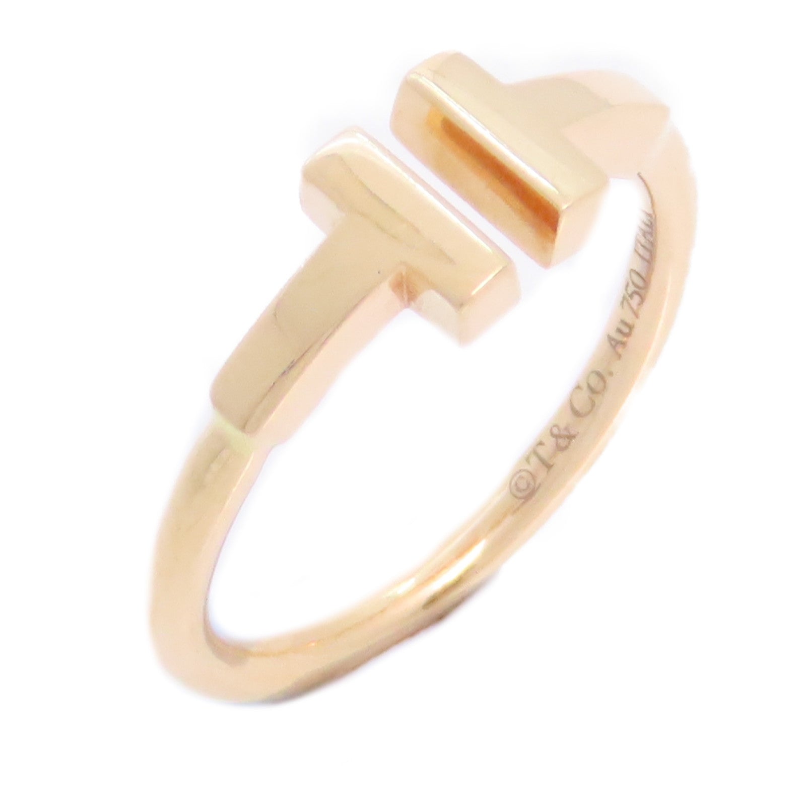 TIFFANY＆CO 18K玫瑰金T Wire Ring戒指US#4.75