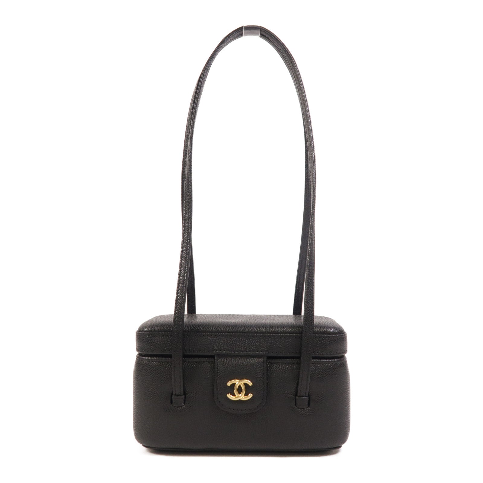 CHANEL 牛皮皮革Preppy Vanity Case金扣肩背袋