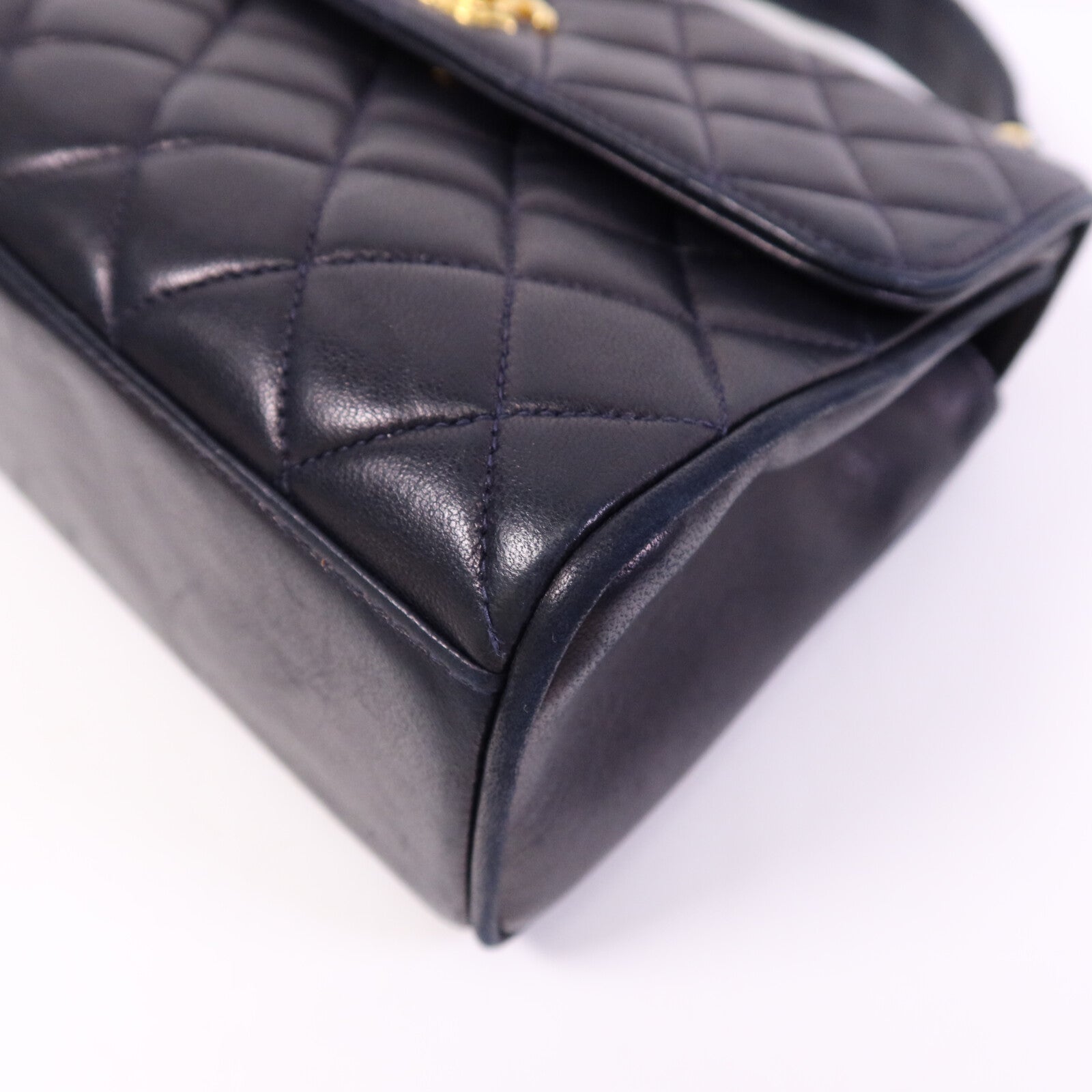 CHANEL 羊皮皮革Vintage Flap Bag金扣手挽袋
