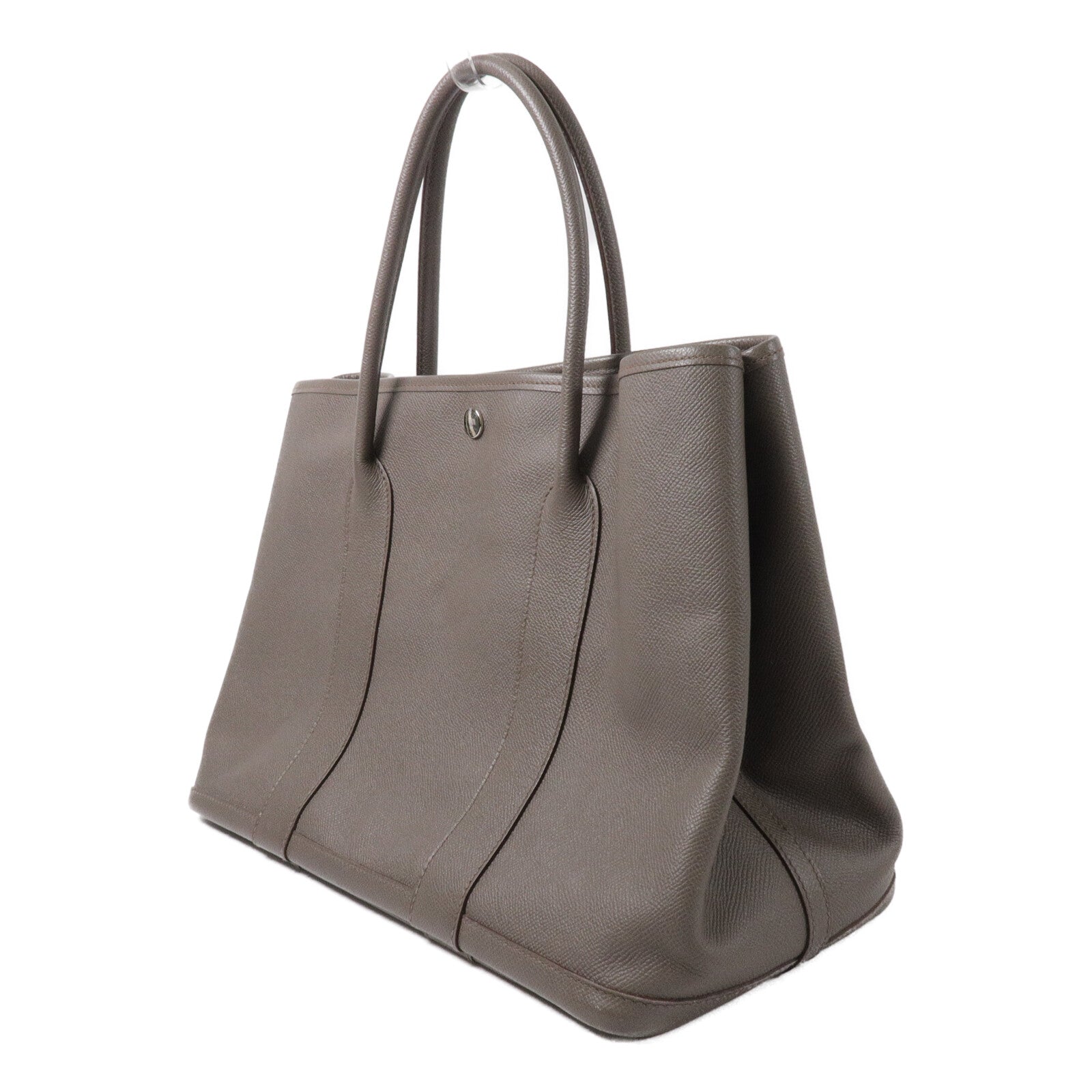 HERMES Epsom皮革Garden Party PM手挽袋Etain