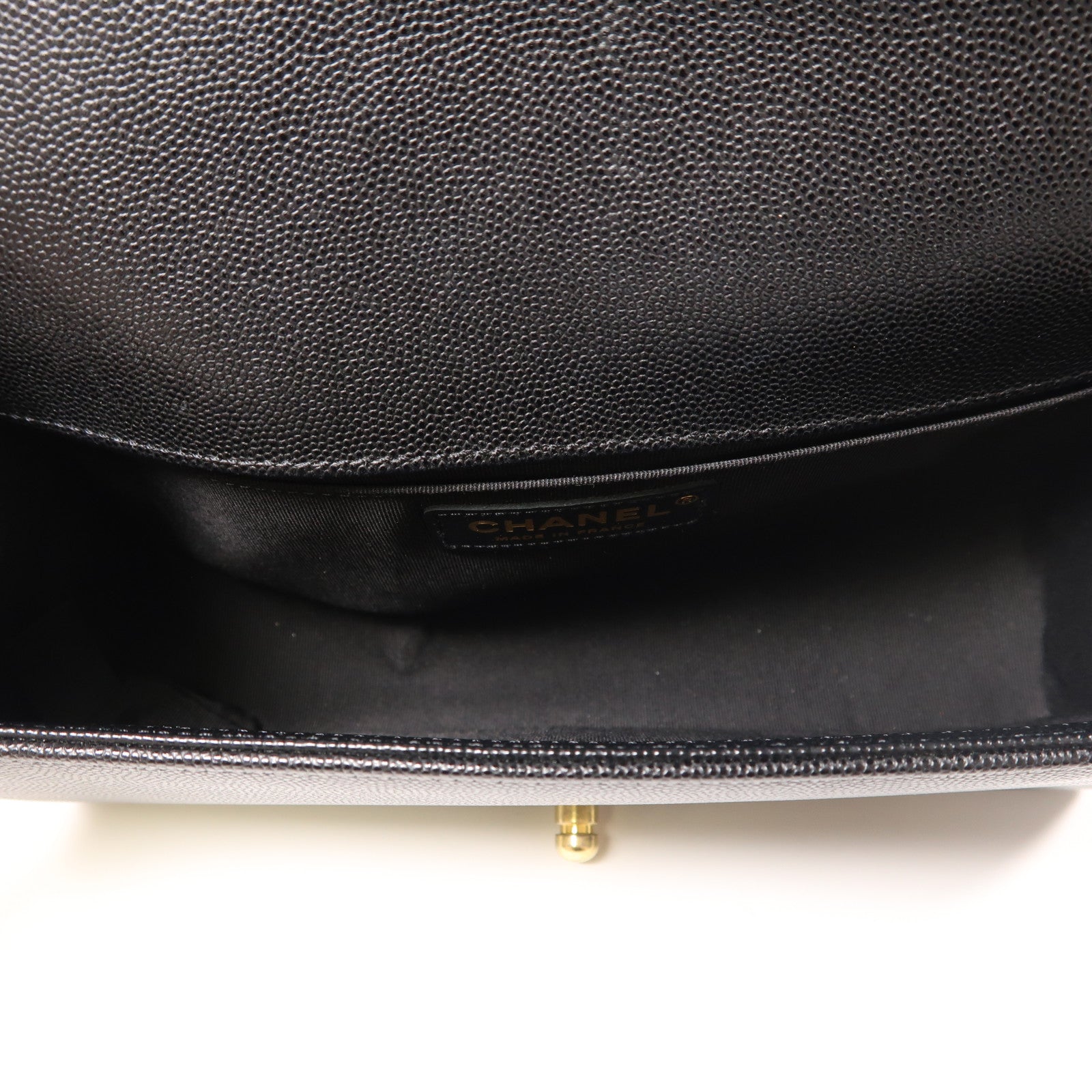 CHANEL 牛皮皮革Boy 25金扣鏈帶肩背袋
