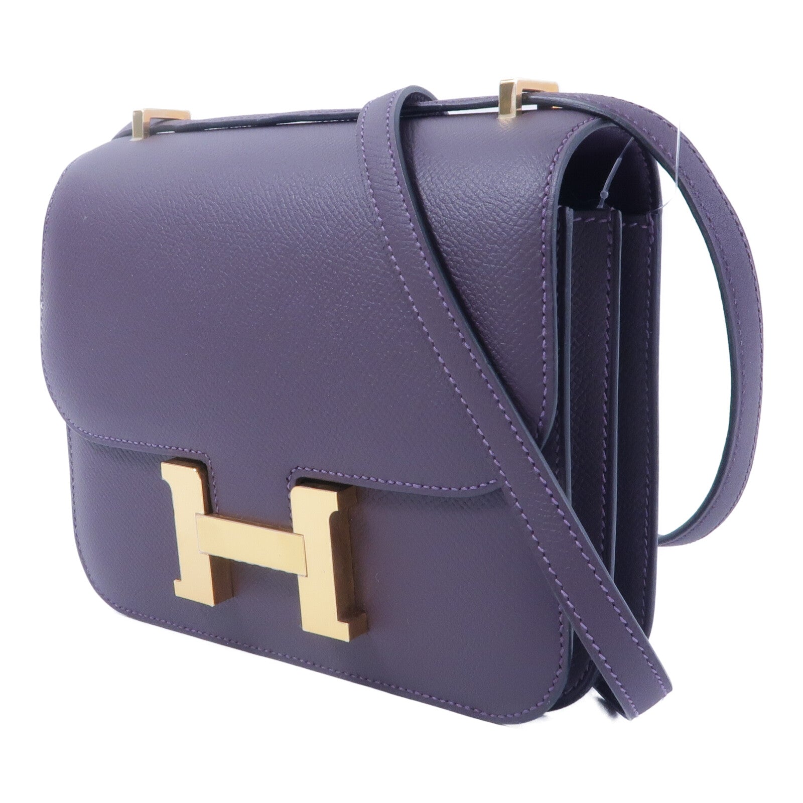 HERMES Epsom皮革Constance Mini肩背袋Tosca