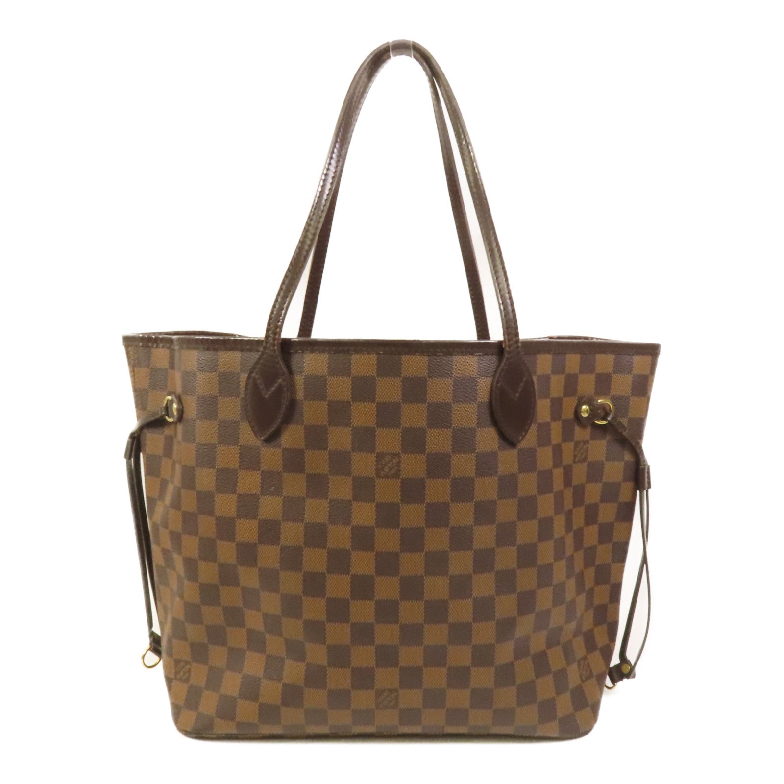 LOUIS VUITTON Damier Neverfull MM金扣肩背袋/手挽袋