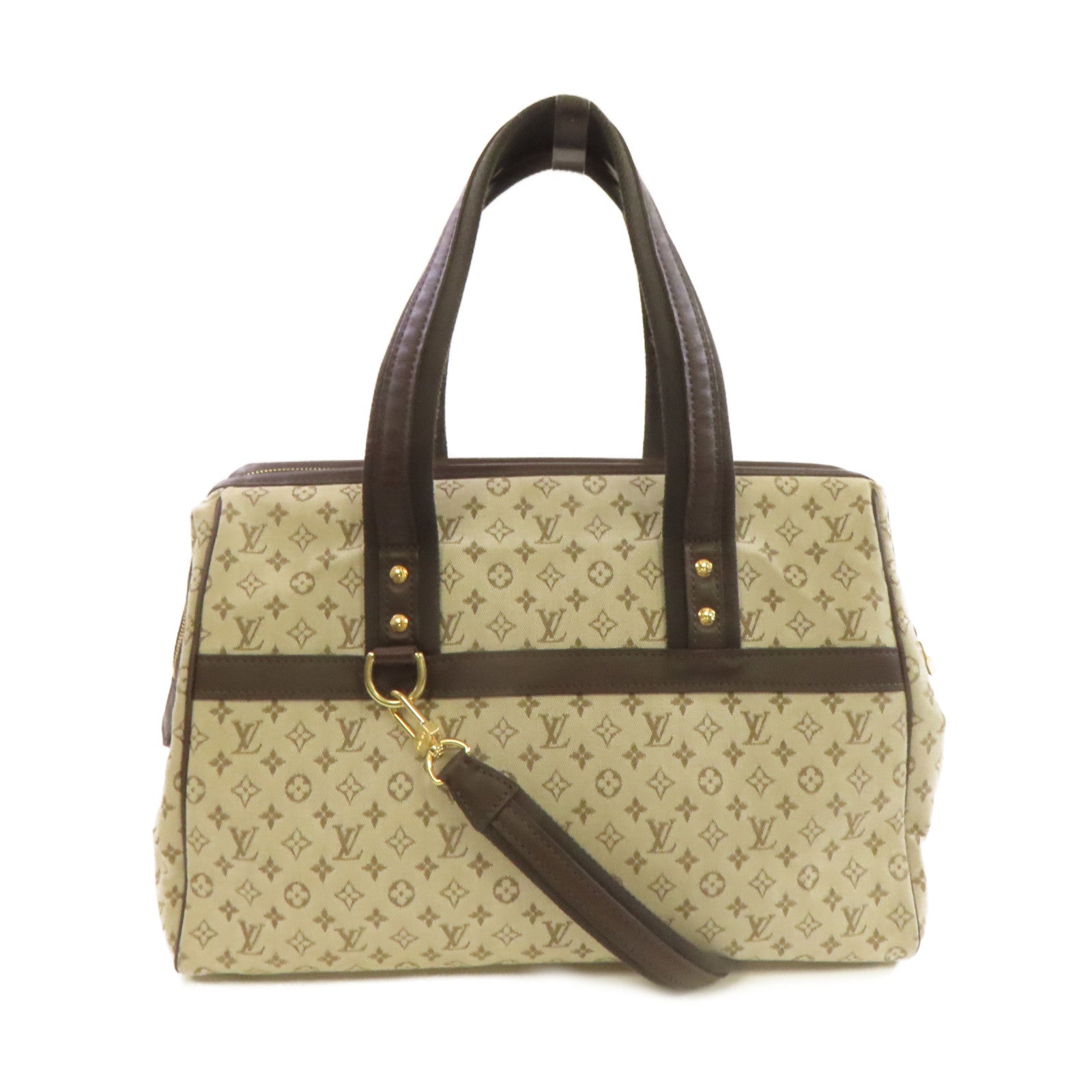 LOUIS VUITTON 【激減優惠】Monogram Mini Josephine GM 2way Shoulder Bag金扣手挽肩背兩用袋啡色