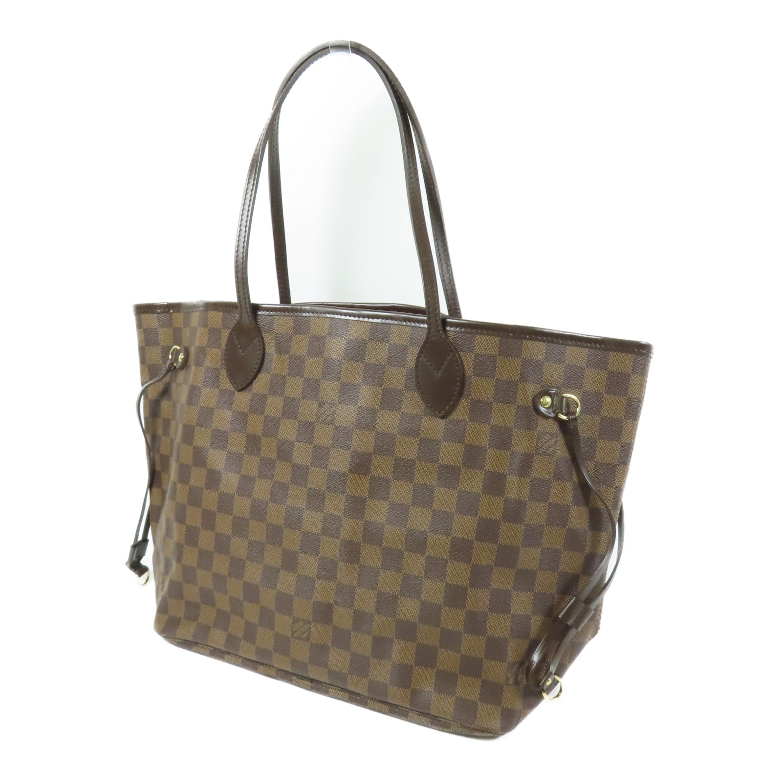 LOUIS VUITTON Damier Neverfull MM金扣肩背袋/手挽袋