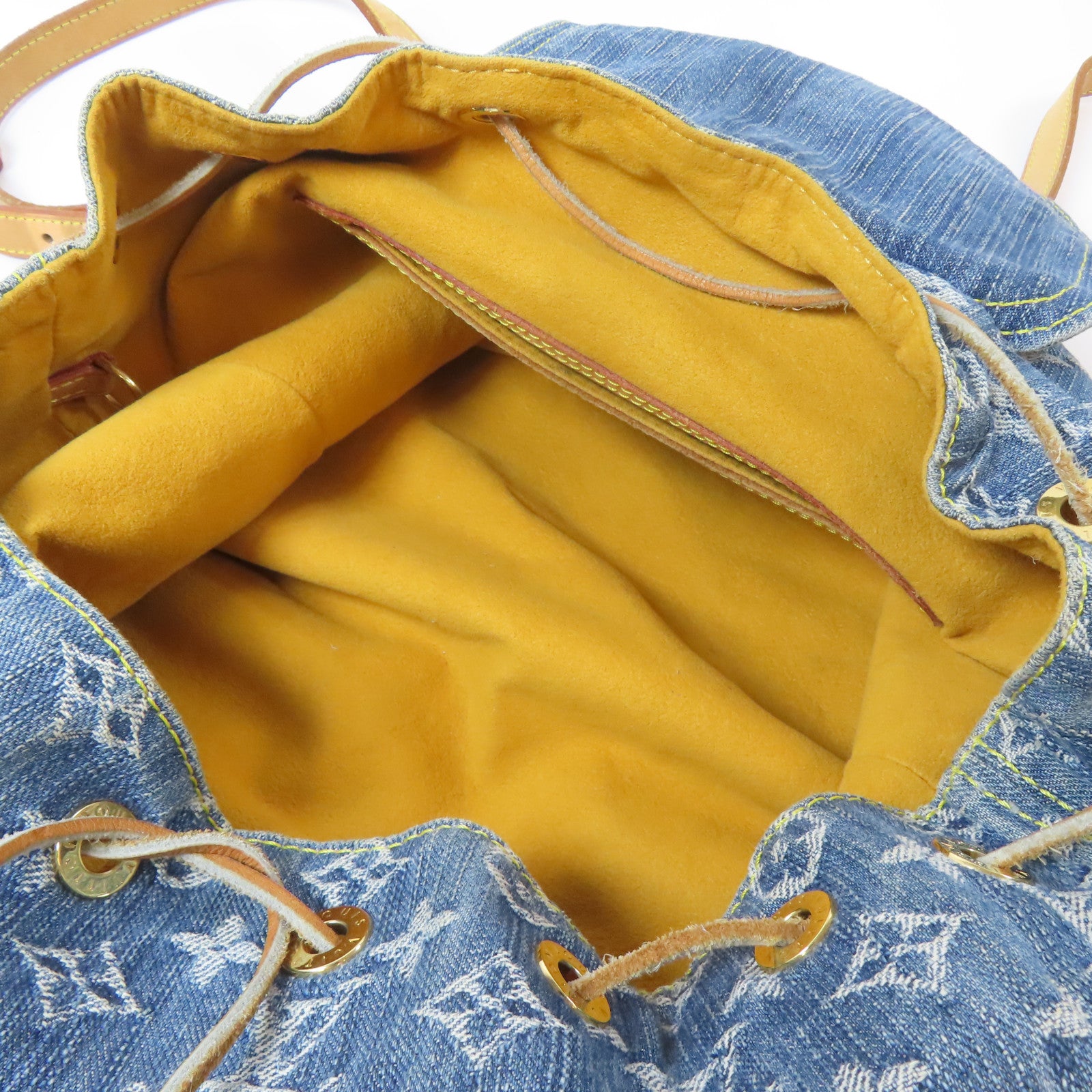 LOUIS VUITTON Monogram Denim Sac a Dos GM金扣背包藍色