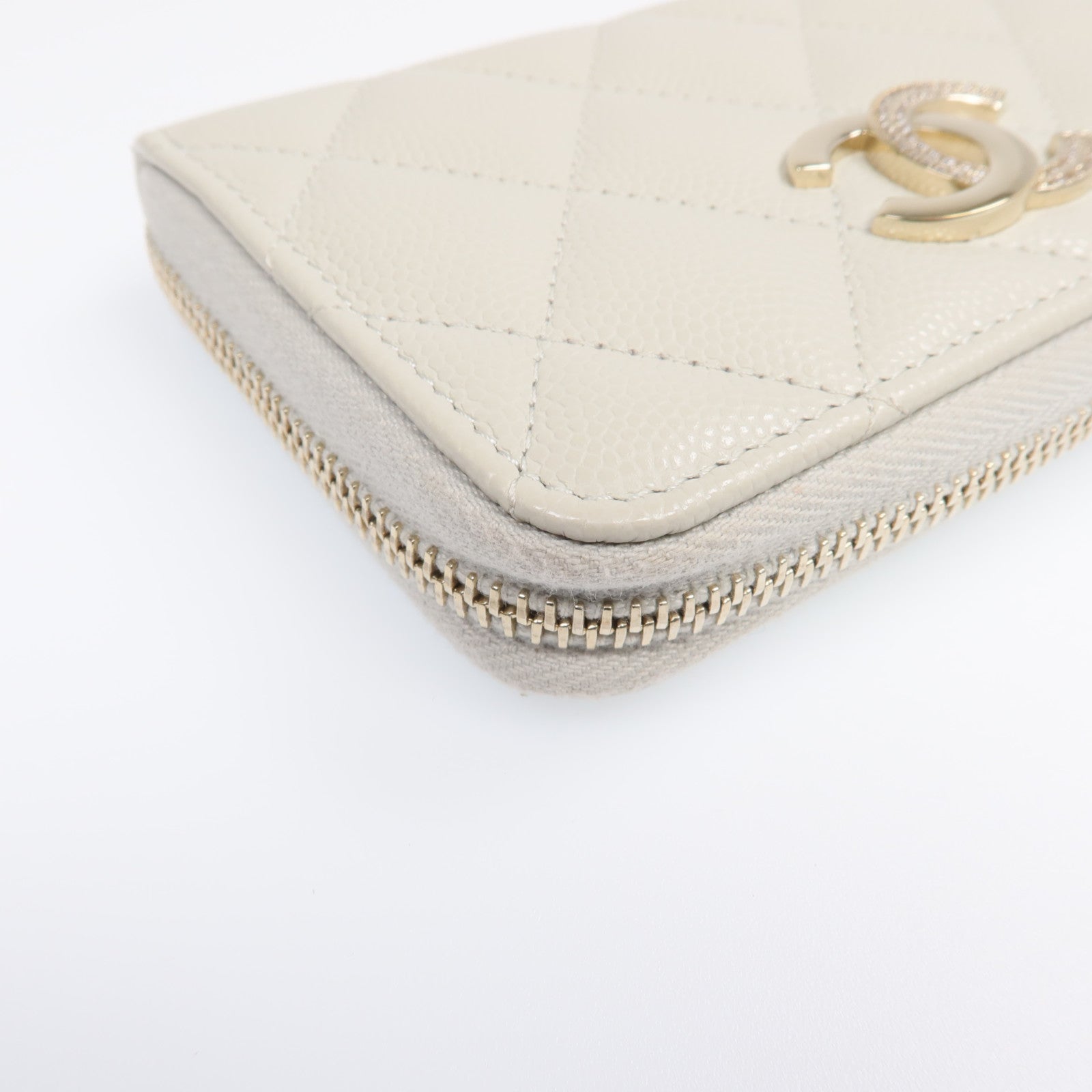 CHANEL 牛皮皮革Card Case銀扣卡片套