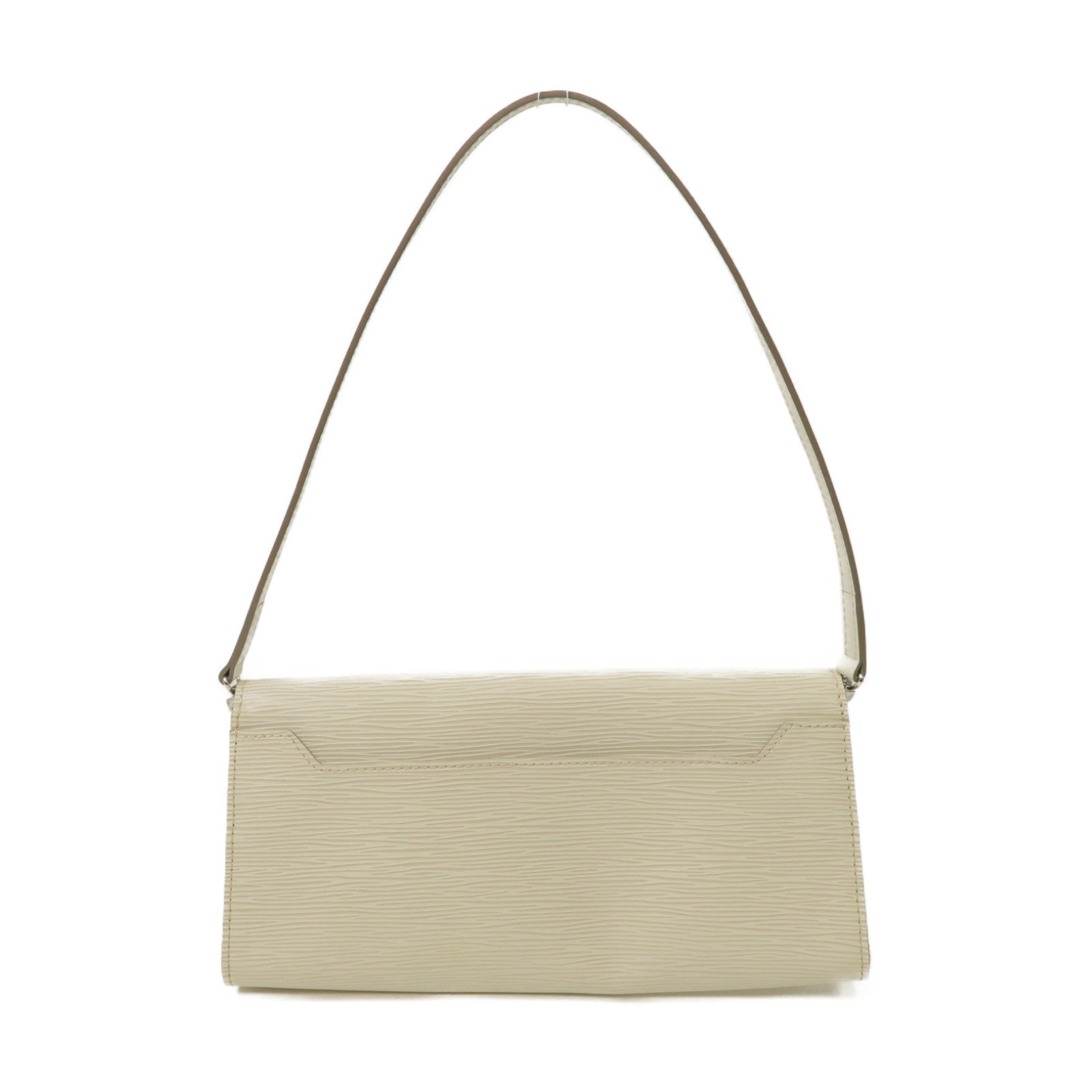 LOUIS VUITTON Epi Patent Clutch Shoulder Bag銀扣肩背袋白色