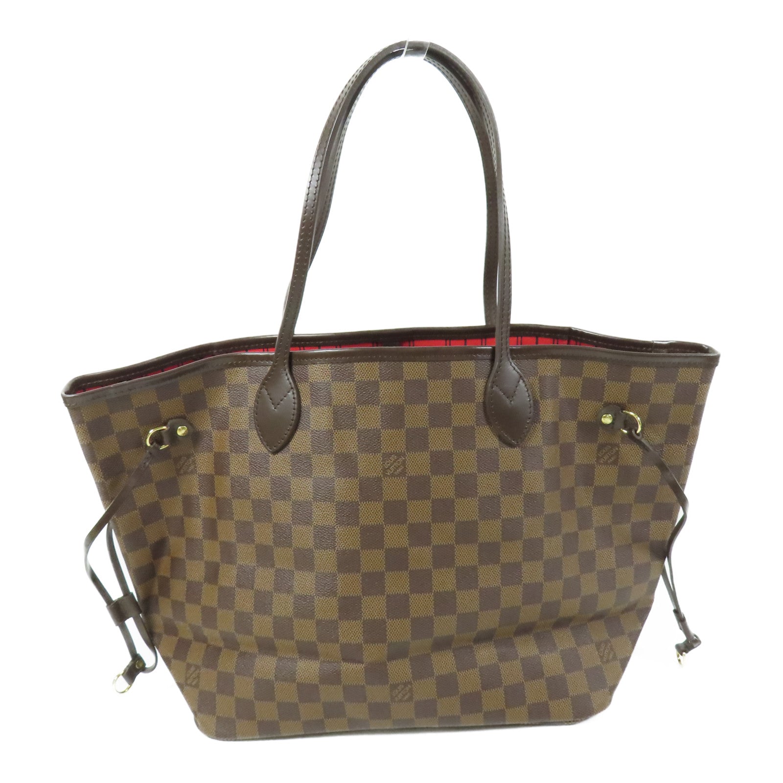 LOUIS VUITTON Damier Neverfull MM金扣肩背袋/手挽袋