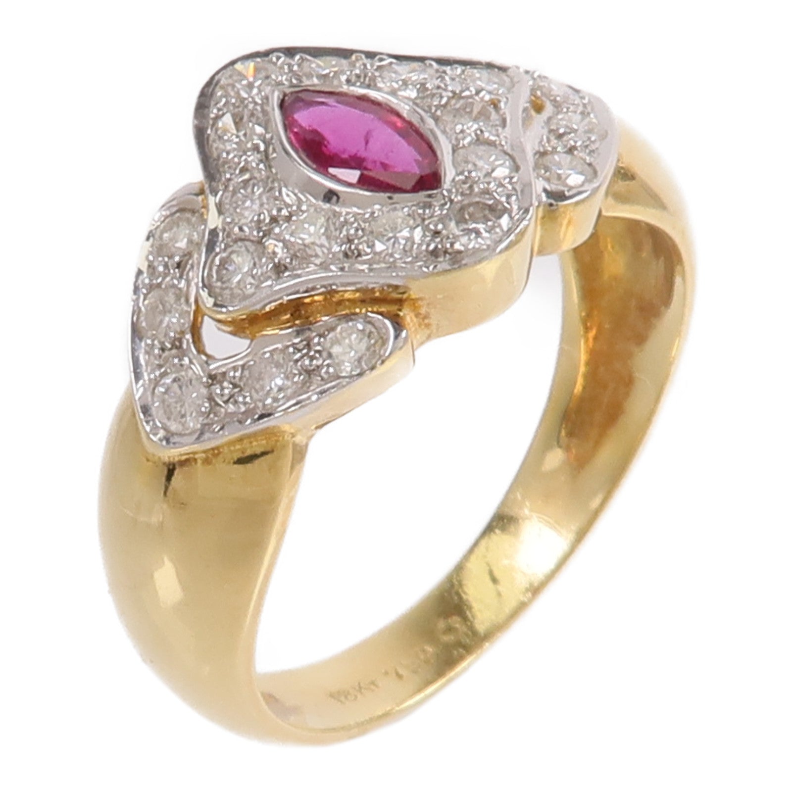 JEWELRY 18K黃金/白金Ruby Diamond Ring紅寶石/鑽石戒指