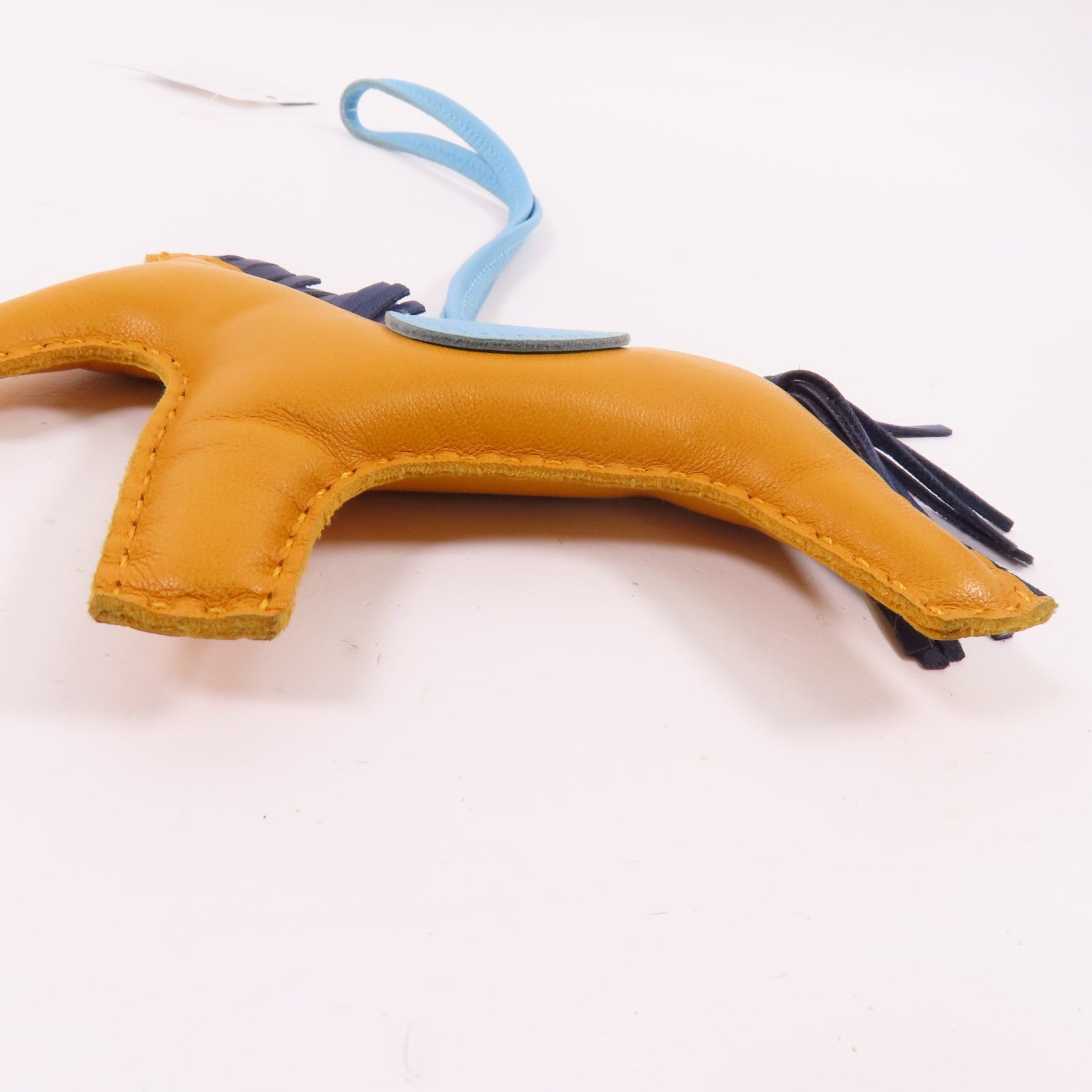 HERMES Milo皮革Rodeo MM Charm掛飾Jaune D'or