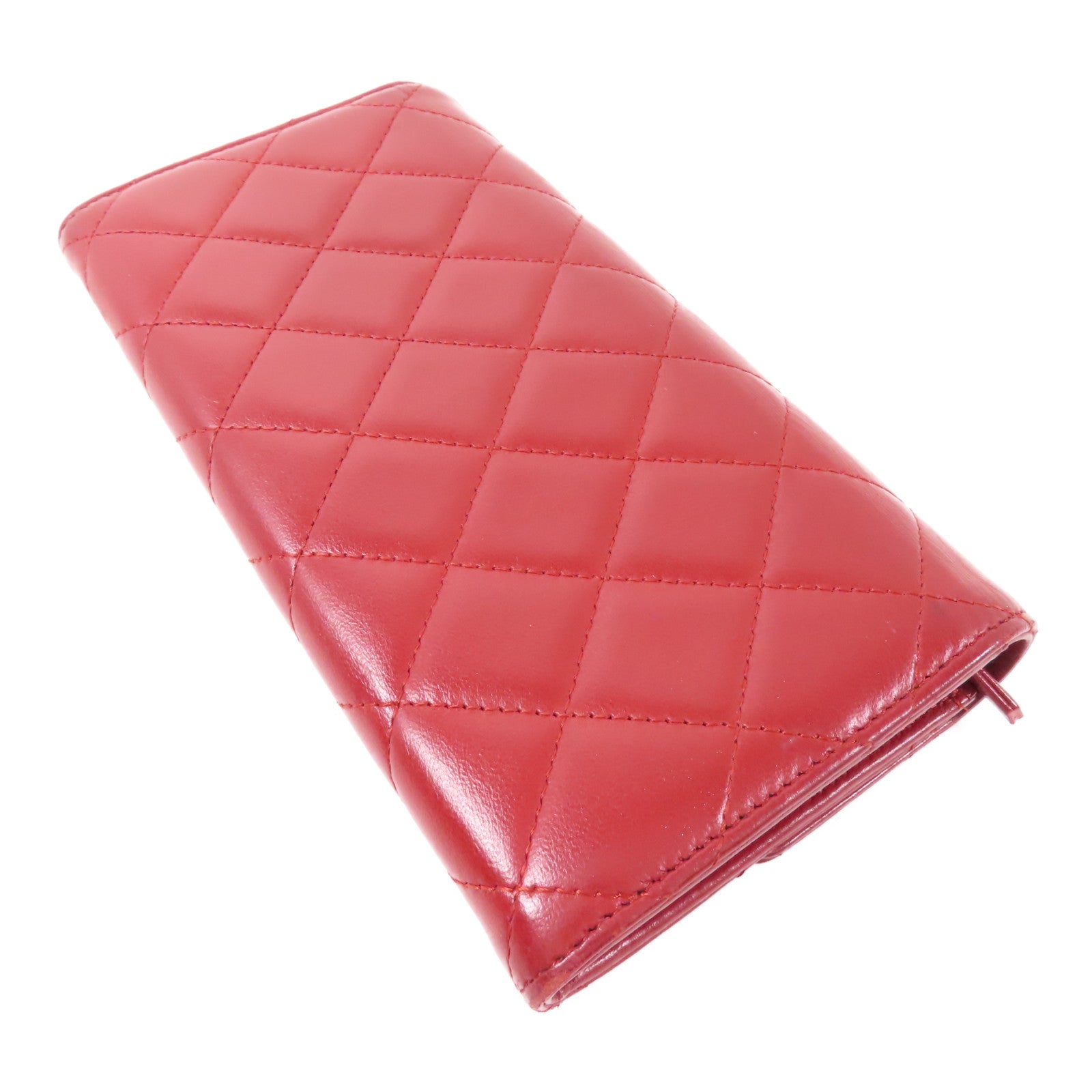 CHANEL 羊皮皮革Long Wallet銀扣長錢包