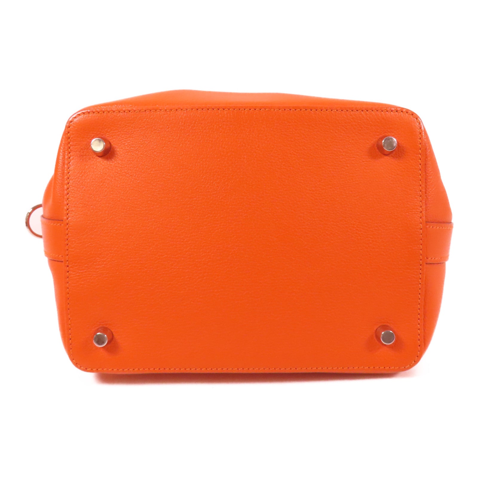 HERMES Clemence皮革Tool Box 20手挽肩背兩用袋Orange