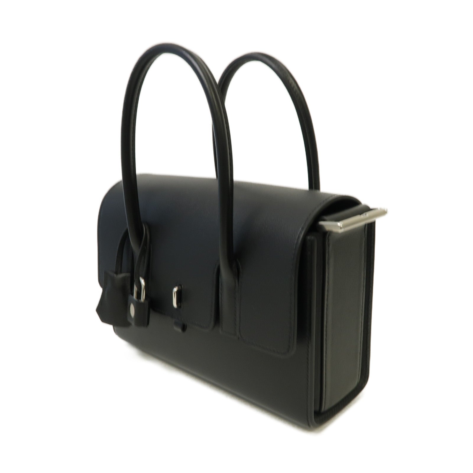 HERMES Evercolor皮革New Drag 22銀扣手挽肩背兩用袋黒色– Brand