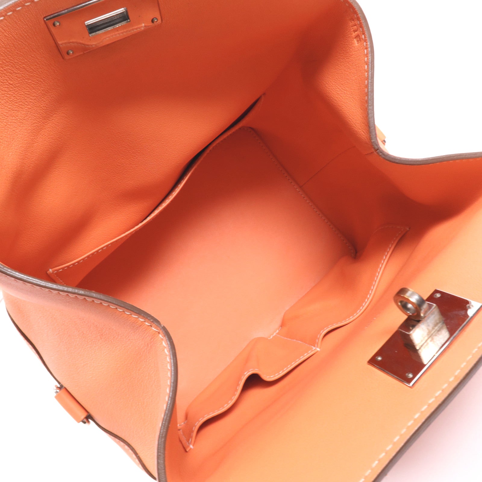 HERMES Swift皮革Toolbox 20銀扣手挽肩背兩用袋Crevette