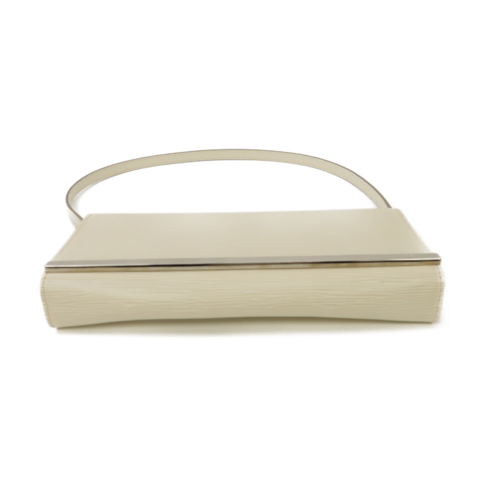 LOUIS VUITTON Epi Patent Clutch Shoulder Bag銀扣肩背袋白色