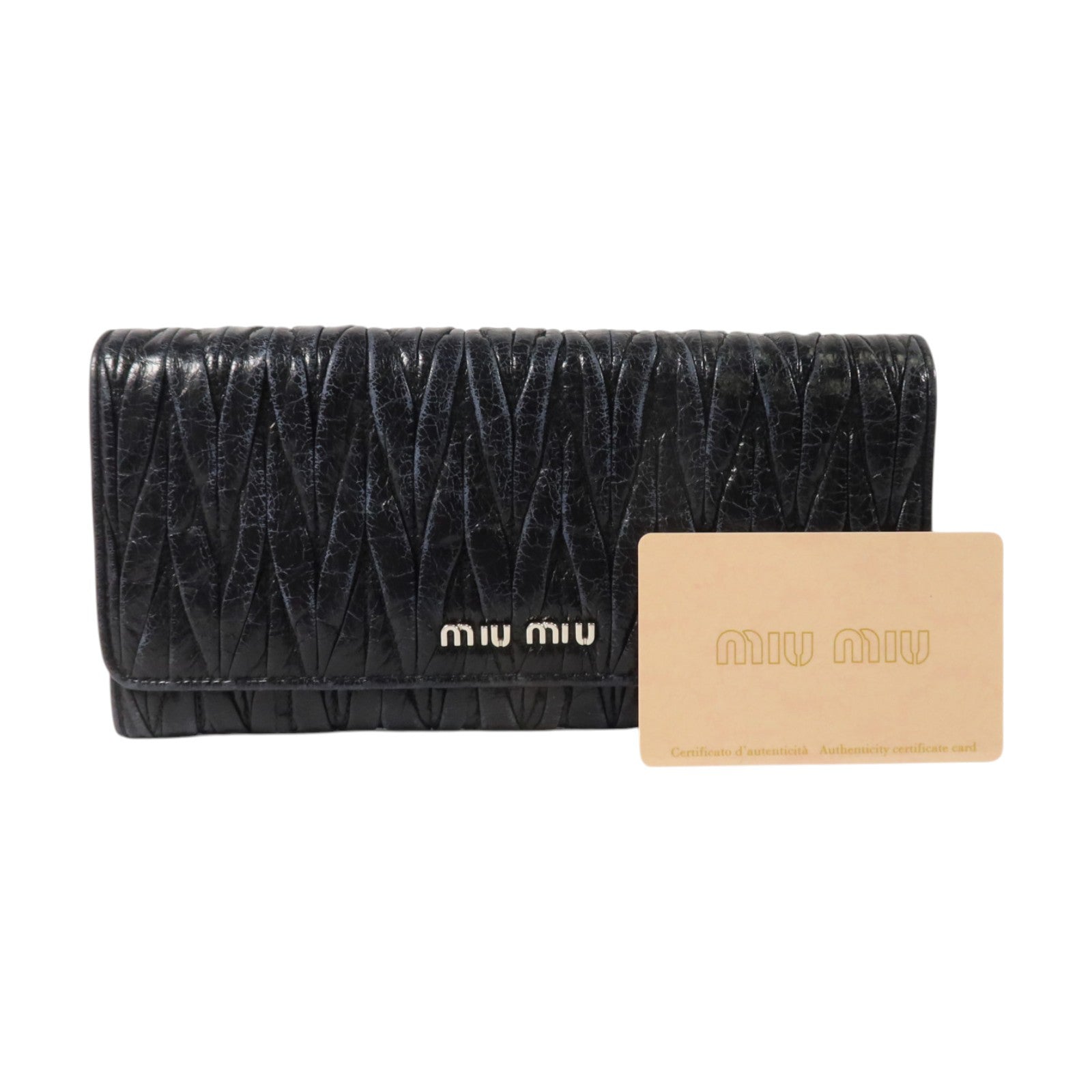 Miu Miu 羊皮皮革Long Wallet銀扣長錢包