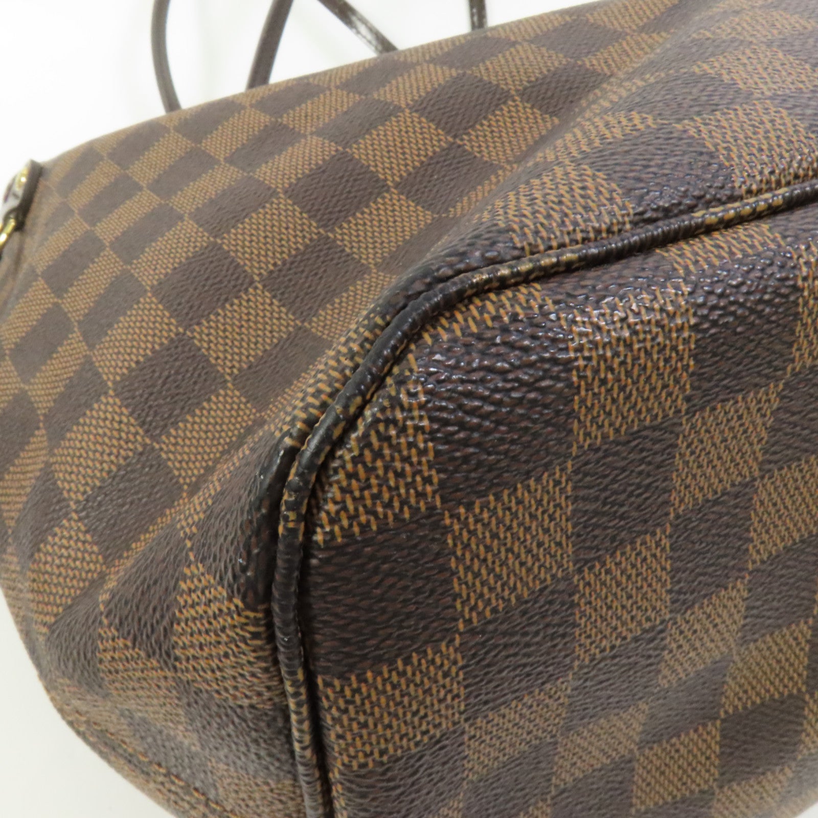 LOUIS VUITTON Damier Neverfull MM金扣肩背袋/手挽袋