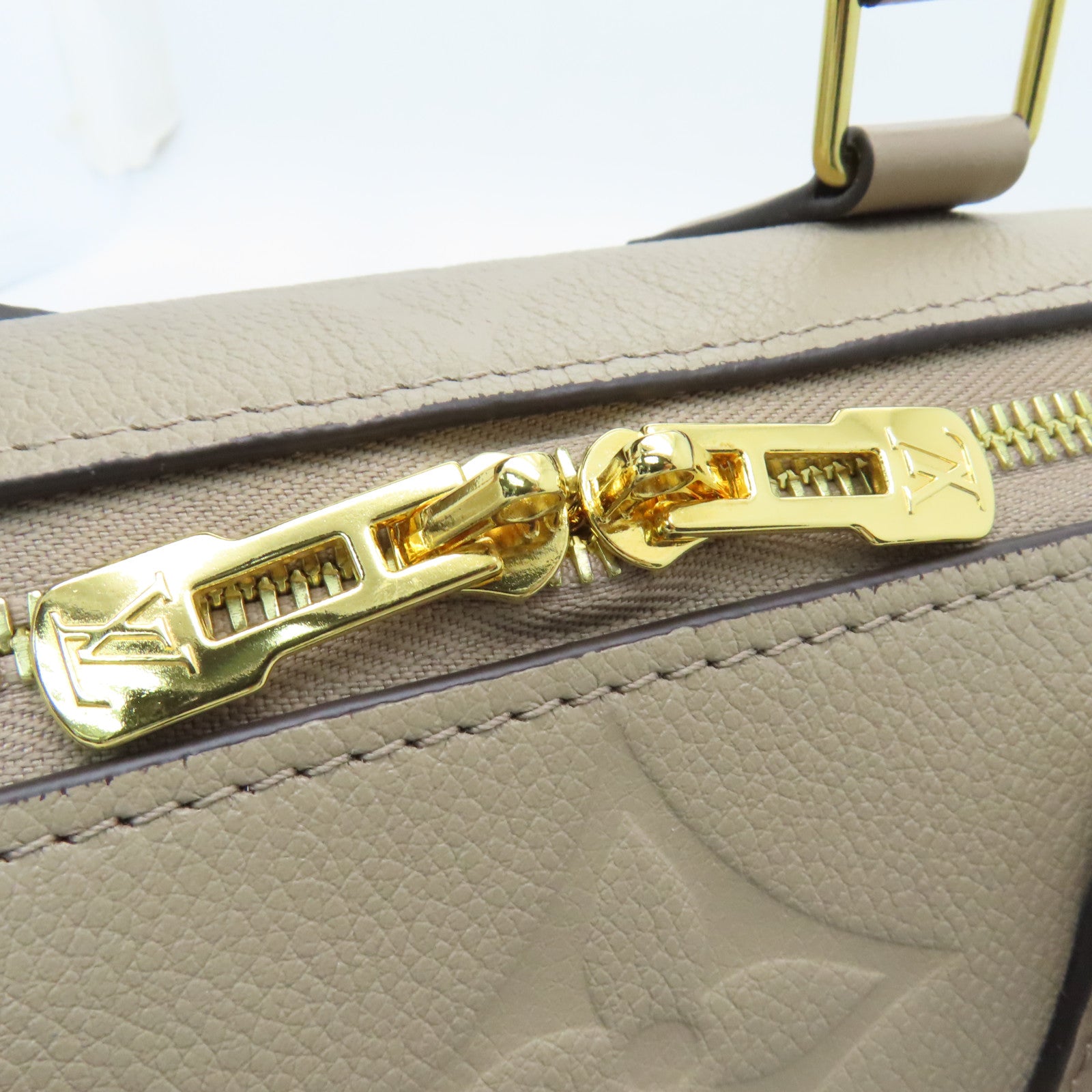 LOUIS VUITTON 【激減優惠】Monogram Empreinte Speedy Bandouliere 25金扣手挽肩背兩用袋米色