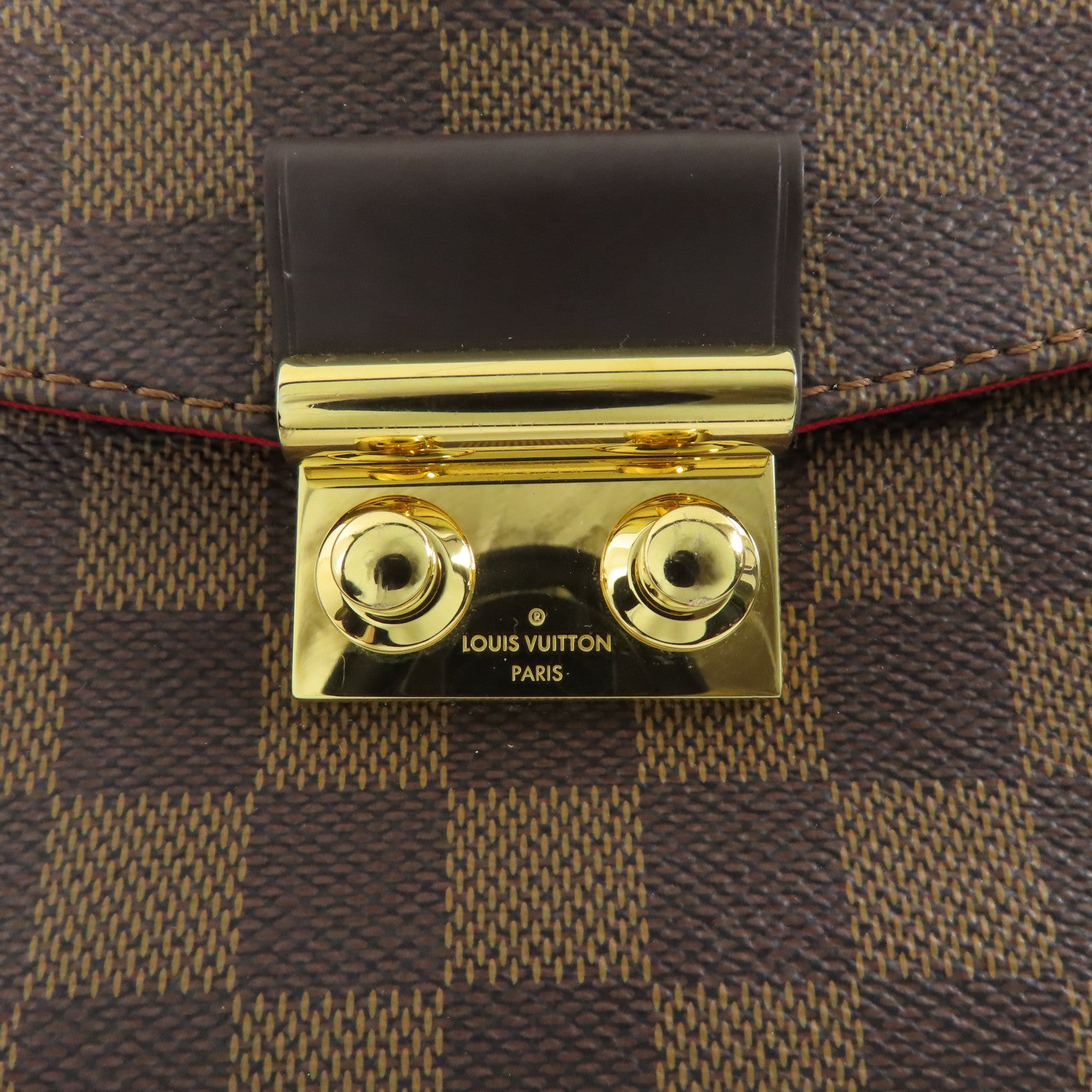 LOUIS VUITTON Damier Croisette金扣手挽肩背兩用袋