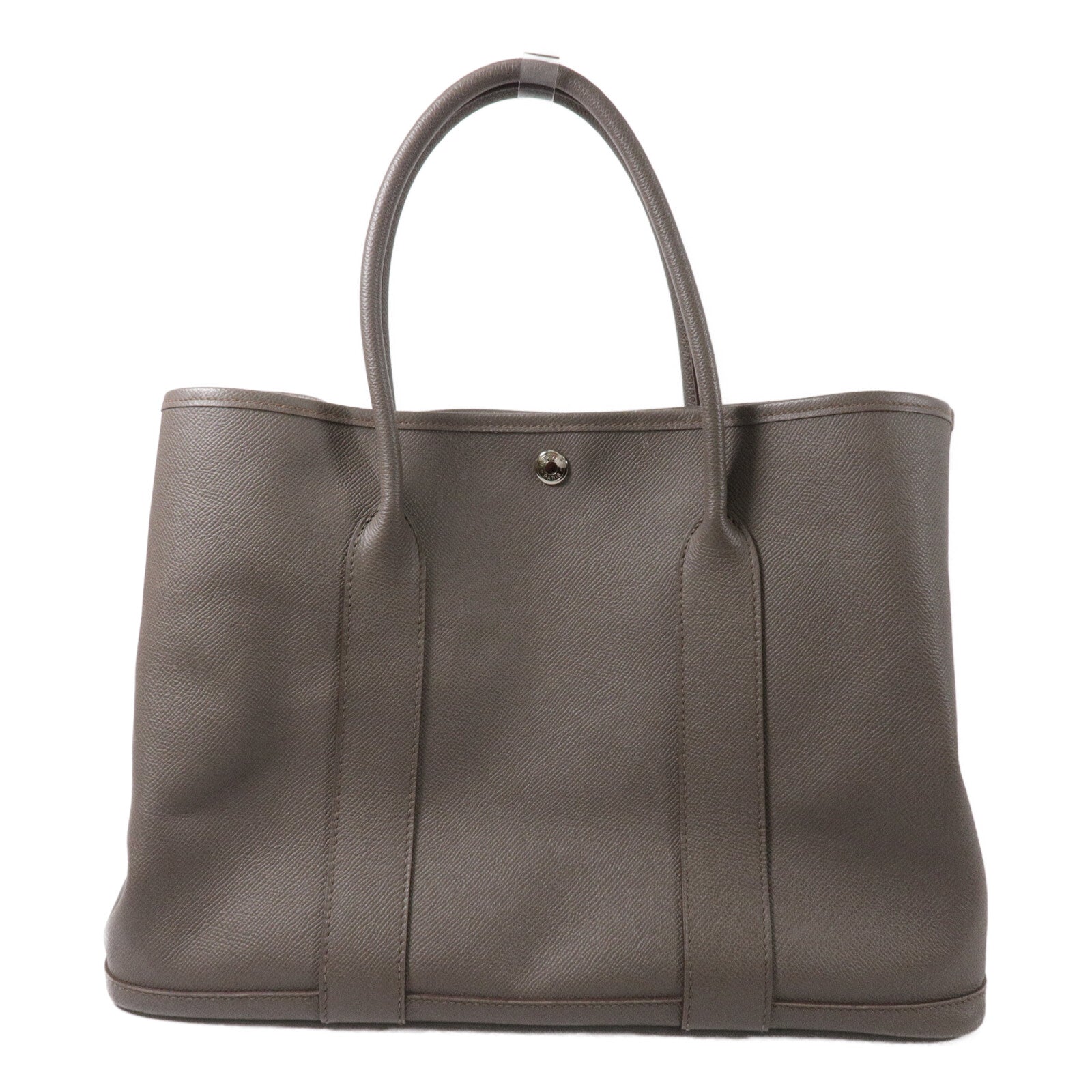 HERMES Epsom皮革Garden Party PM手挽袋Etain
