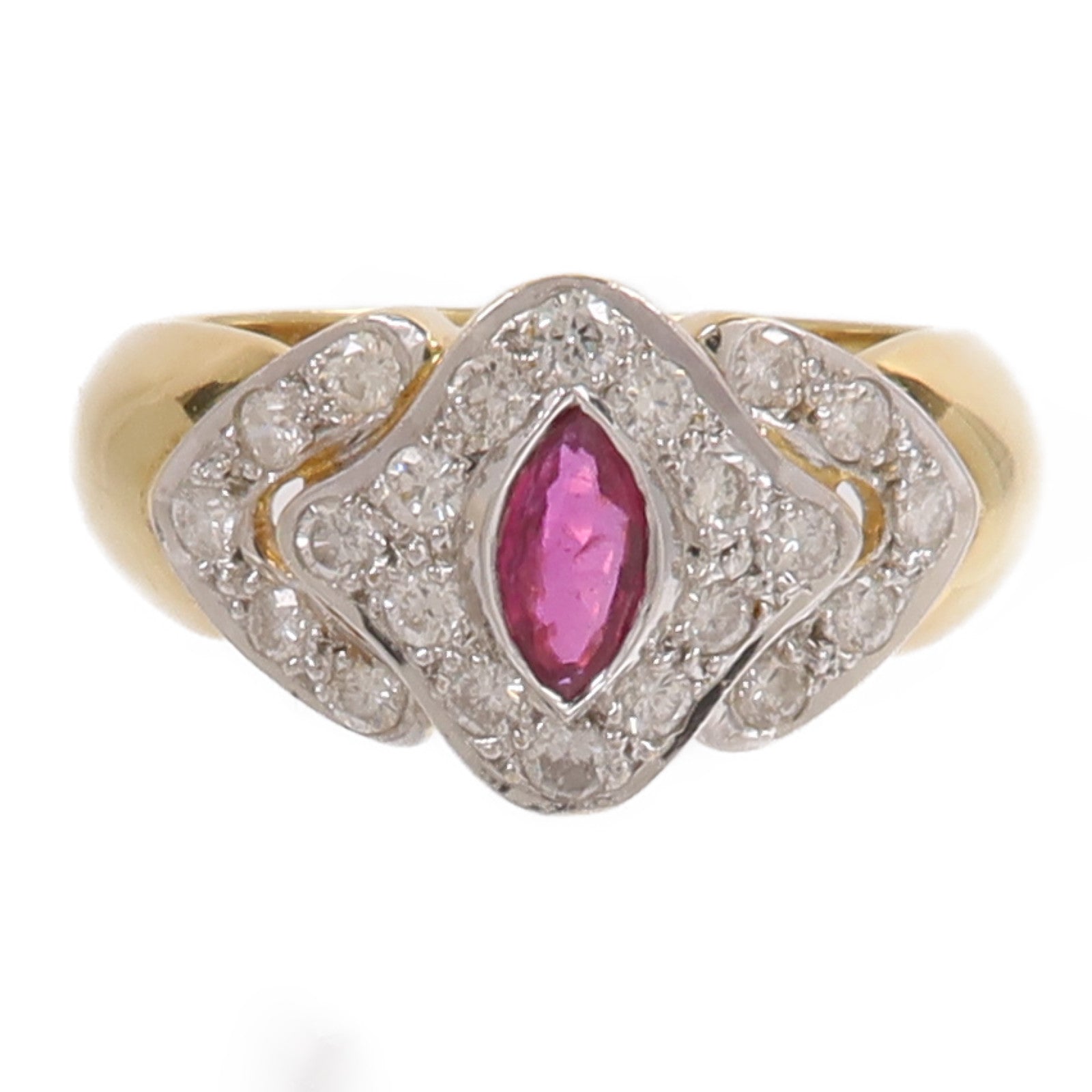 JEWELRY 18K黃金/白金Ruby Diamond Ring紅寶石/鑽石戒指