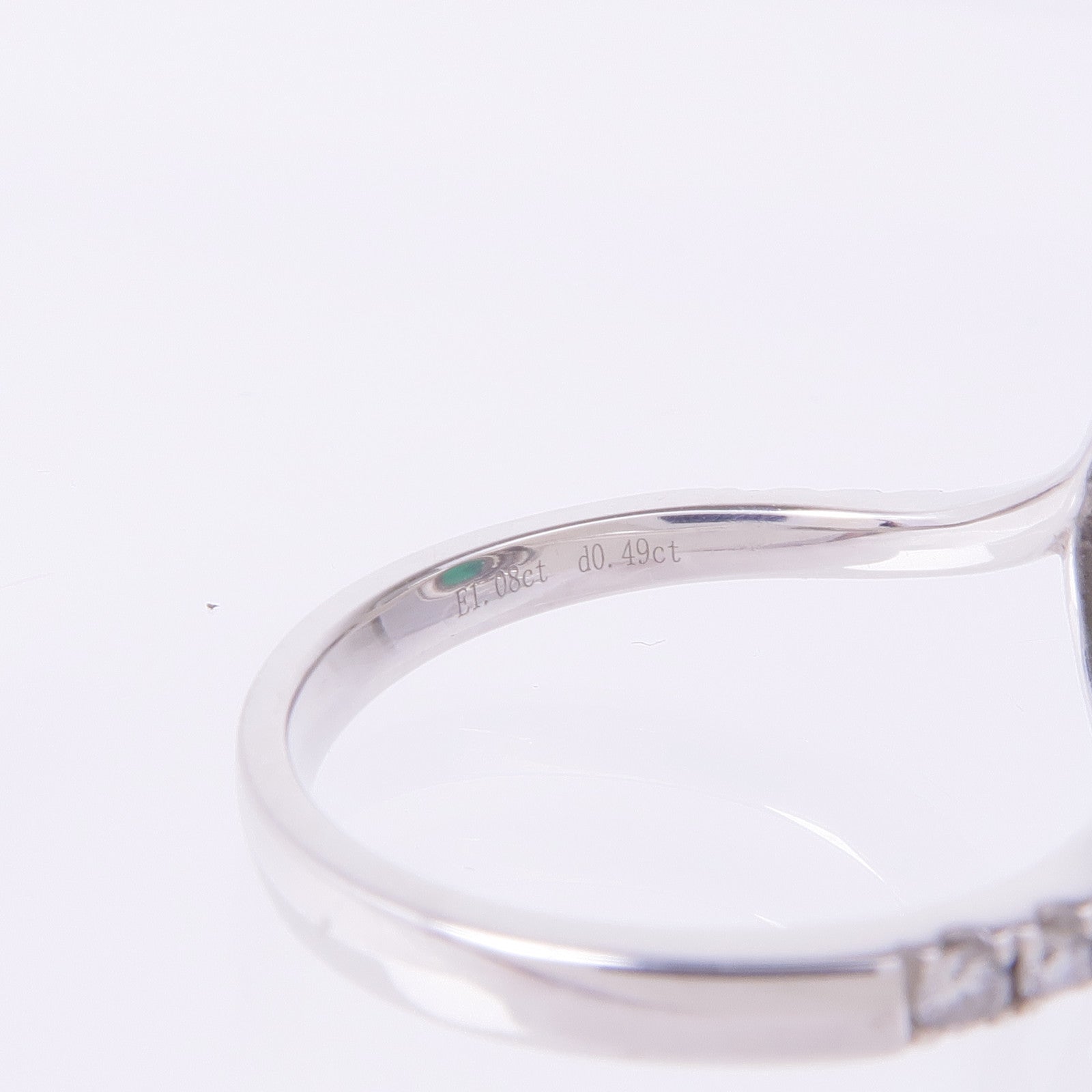 JEWELRY 18K白金Emerald Diamond Ring綠寶石/鑽石戒指US#7.5