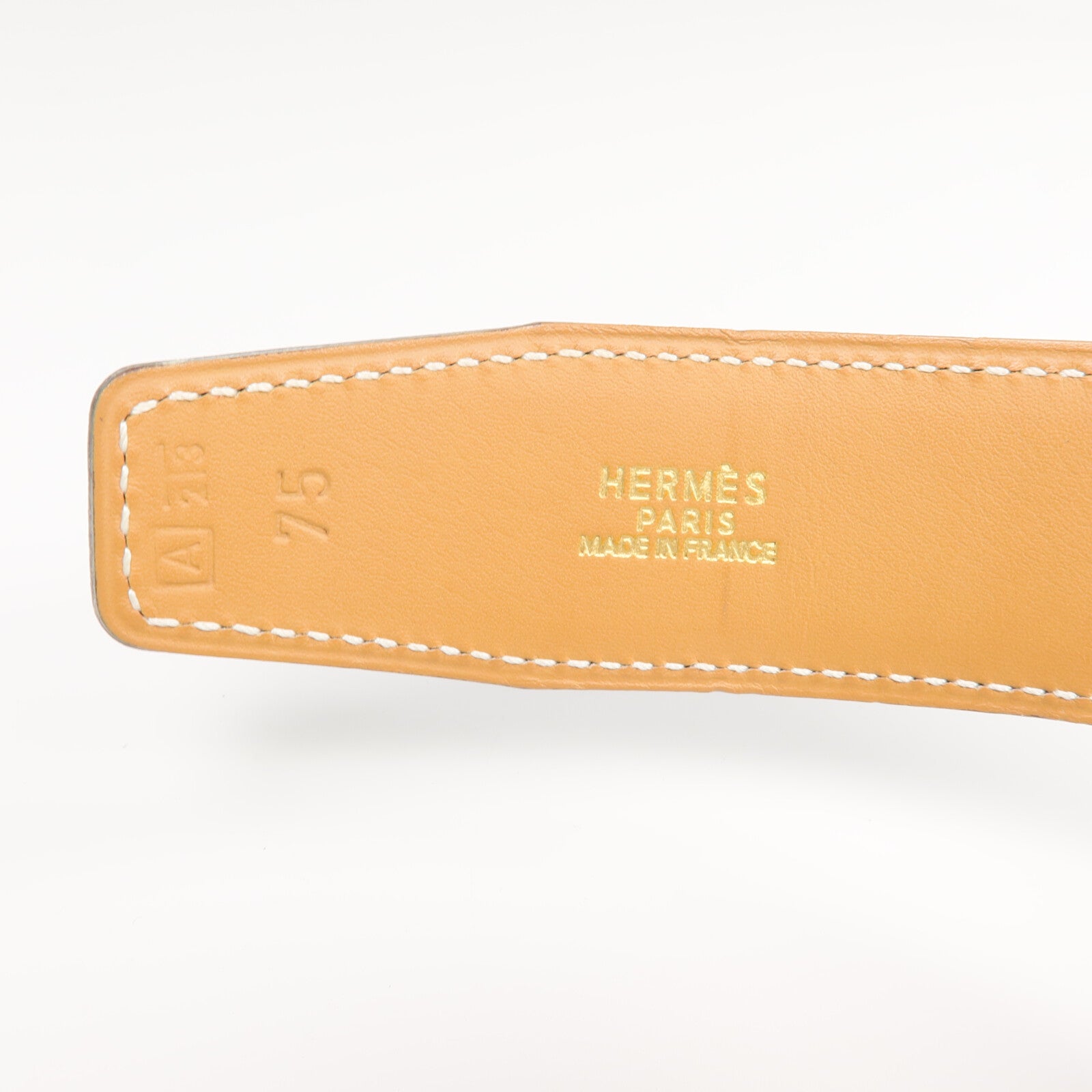 HERMES Box/Swift皮革Constance Belt皮帶Noir/Tabac Camel