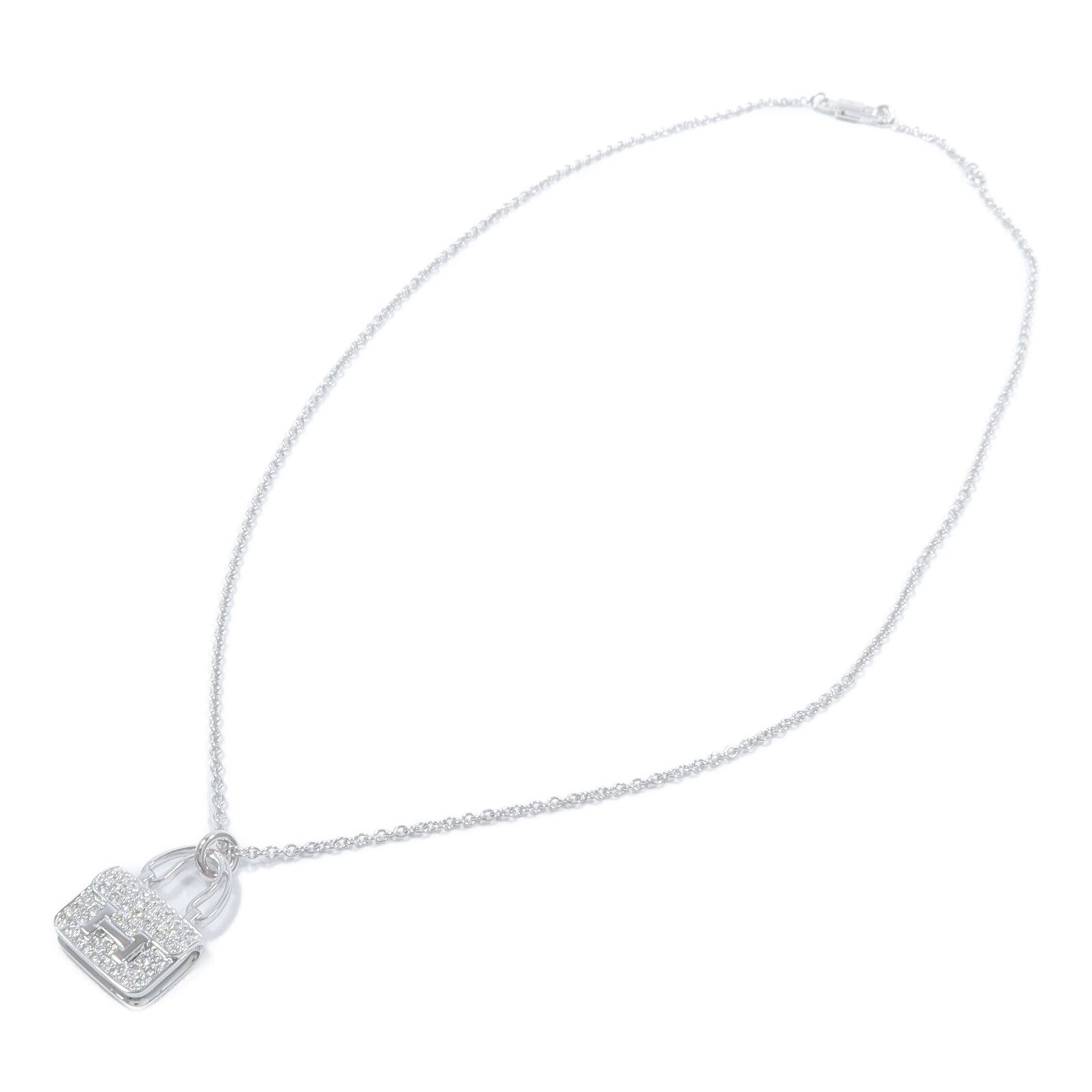 HERMES 18K白金Amulettes Constance Pentant鑽石項鍊