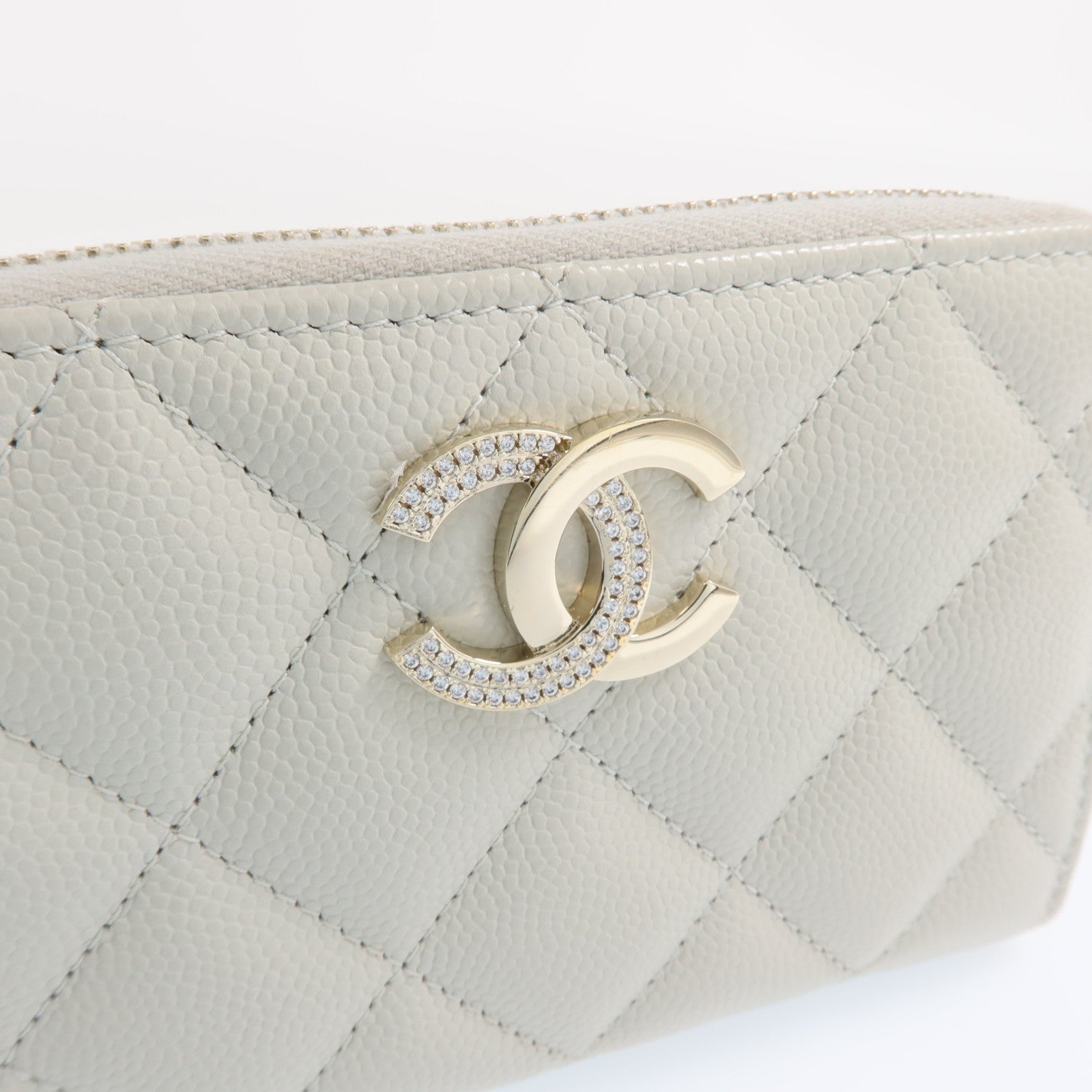 CHANEL 牛皮皮革Card Case銀扣卡片套
